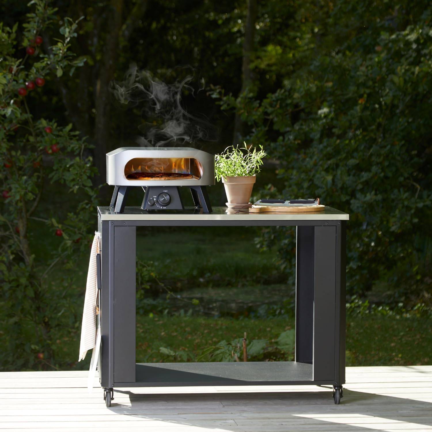 COZZE Outdoor Küchentisch 115 mit 4 robusten Rädern