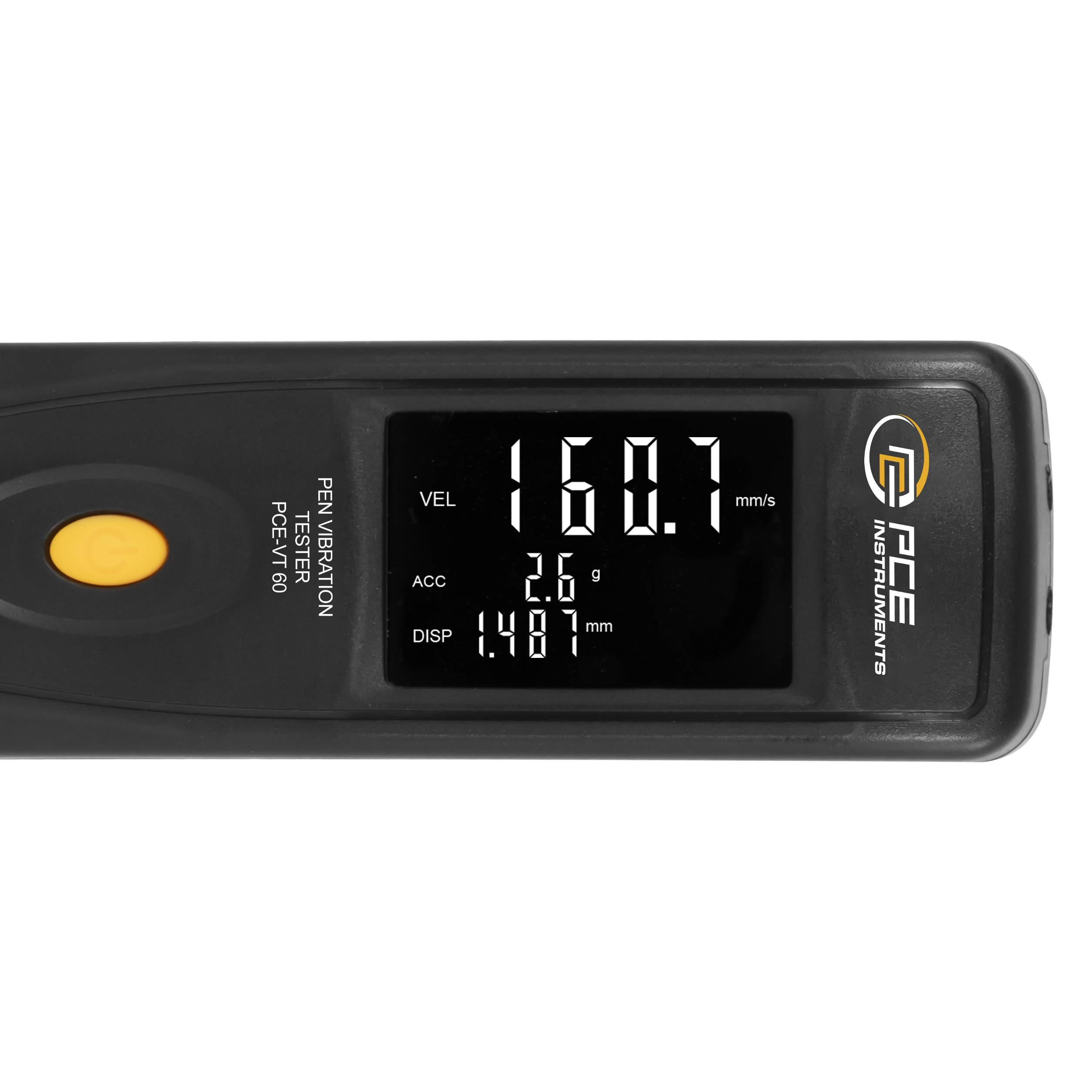 PCE Instruments Vibrationstester PCE-VT 60 |Beschleunigung: 0,1…300 m/s² |Geschwindigkeit: 0,1…300 mm/s |Weg: 0,001…3 mm
