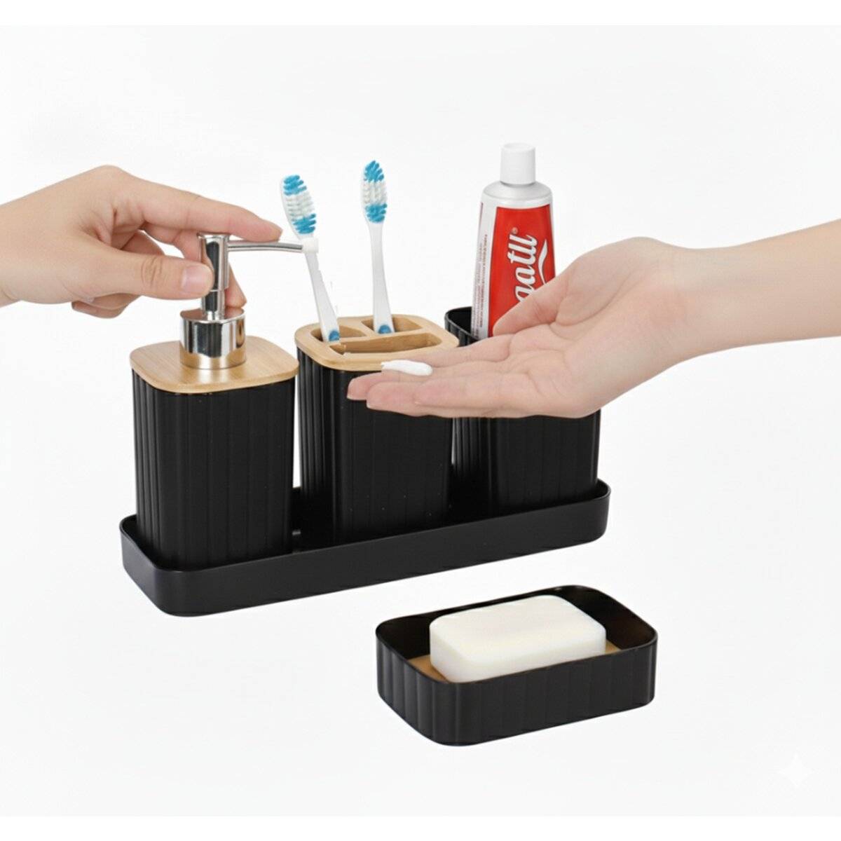 Badezimmer-Set 5-tlg – Modernes Zubehör für Bad & Gäste-WC