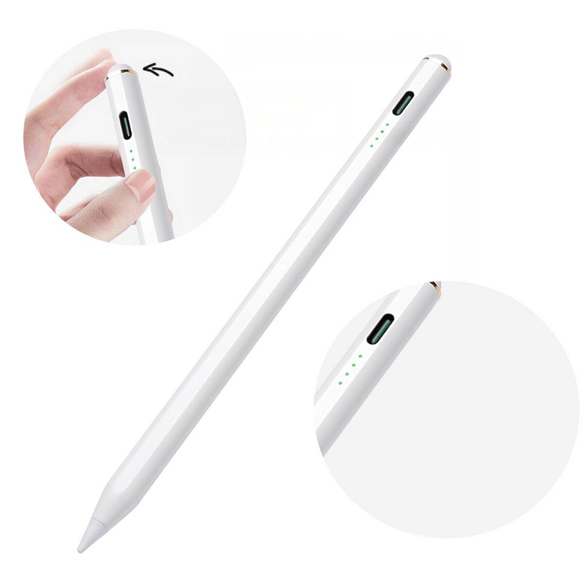 Joyroom JR-X9S Aktiv-Stylus mit 2 austauschbaren Spitzen und Handballenerkennung  Weiß