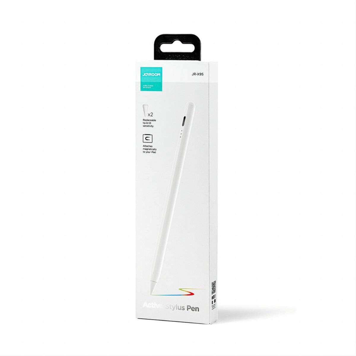 Joyroom JR-X9S Aktiv-Stylus mit 2 austauschbaren Spitzen und Handballenerkennung  Weiß