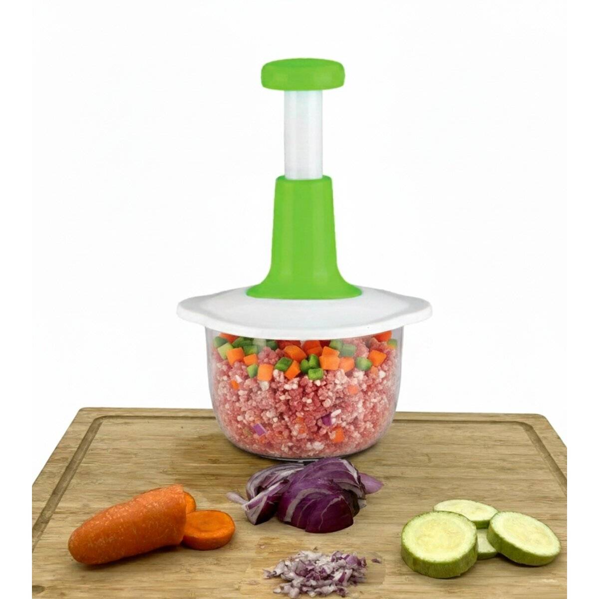 Manueller Multischneider & Zerkleinerer - 1000 ml, Weiß-Grün