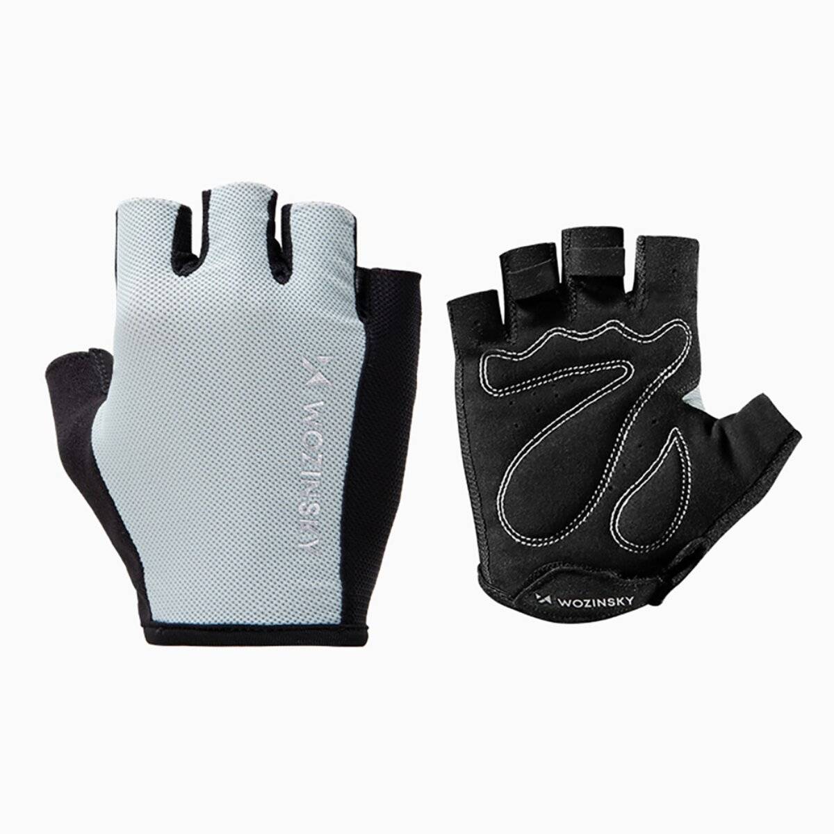 Wozinsky WRR-02 Fahrradhandschuhe rutschfest mit Ausziehhilfen Polyester Grau M