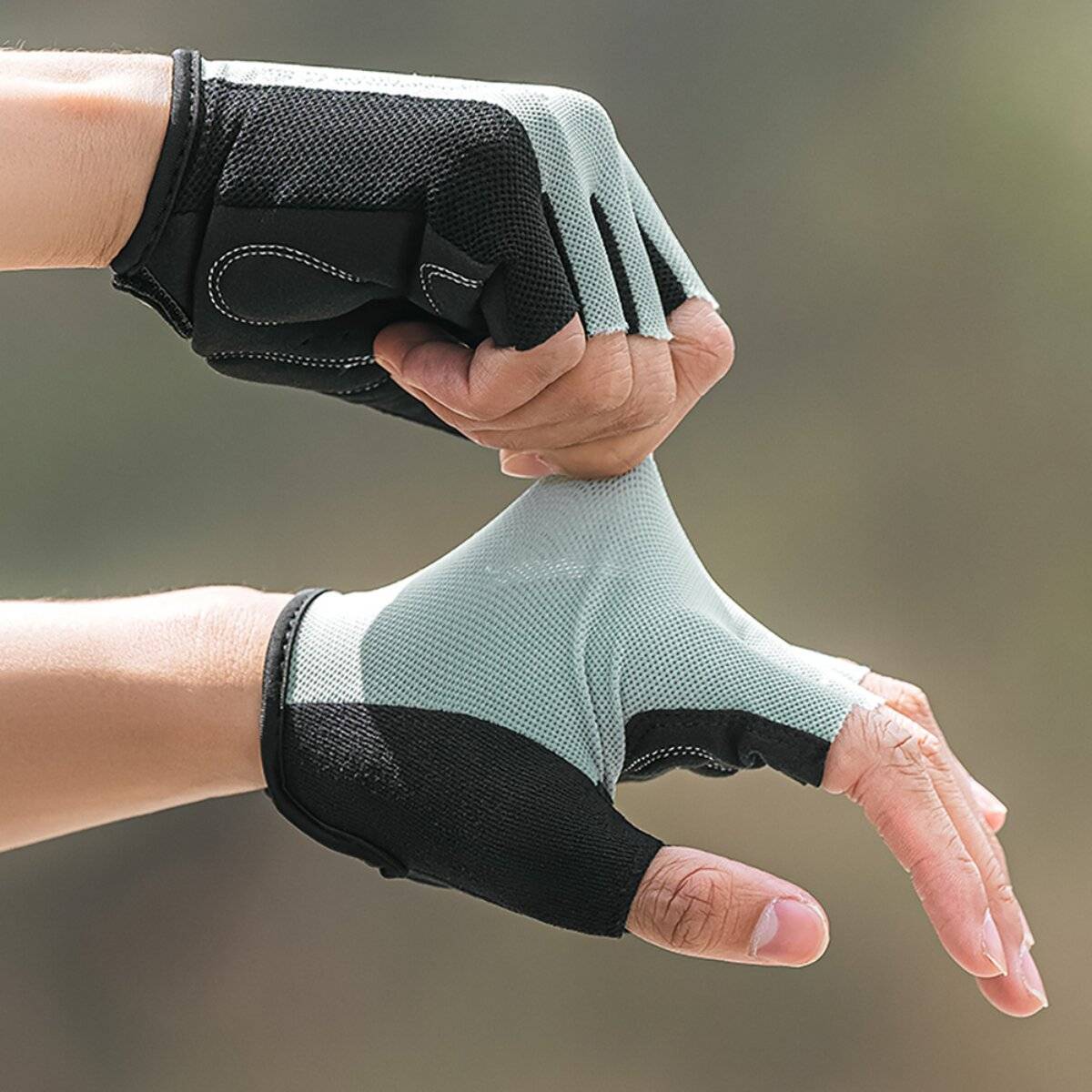 Wozinsky WRR-02 Fahrradhandschuhe rutschfest mit Ausziehhilfen Polyester Grau M