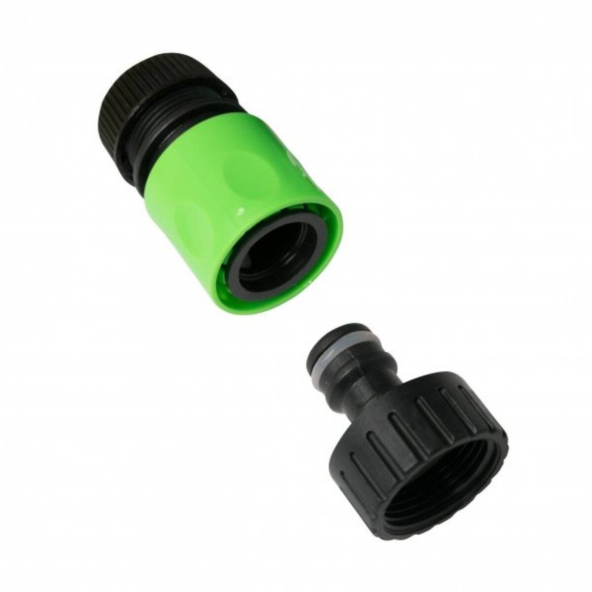 Gewebeschlauch mit Armaturen 20 cm - Mit Hahnanschluss, Wasserstopp & verstellbarer Spritze