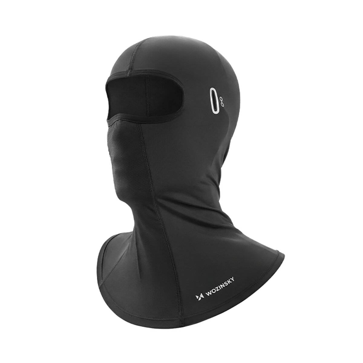 Wozinsky WKM-02B Vollgesichts Sturmhaube mit Brillenlöchern atmungsaktiv Winter Motorrad Fahrrad Schwarz