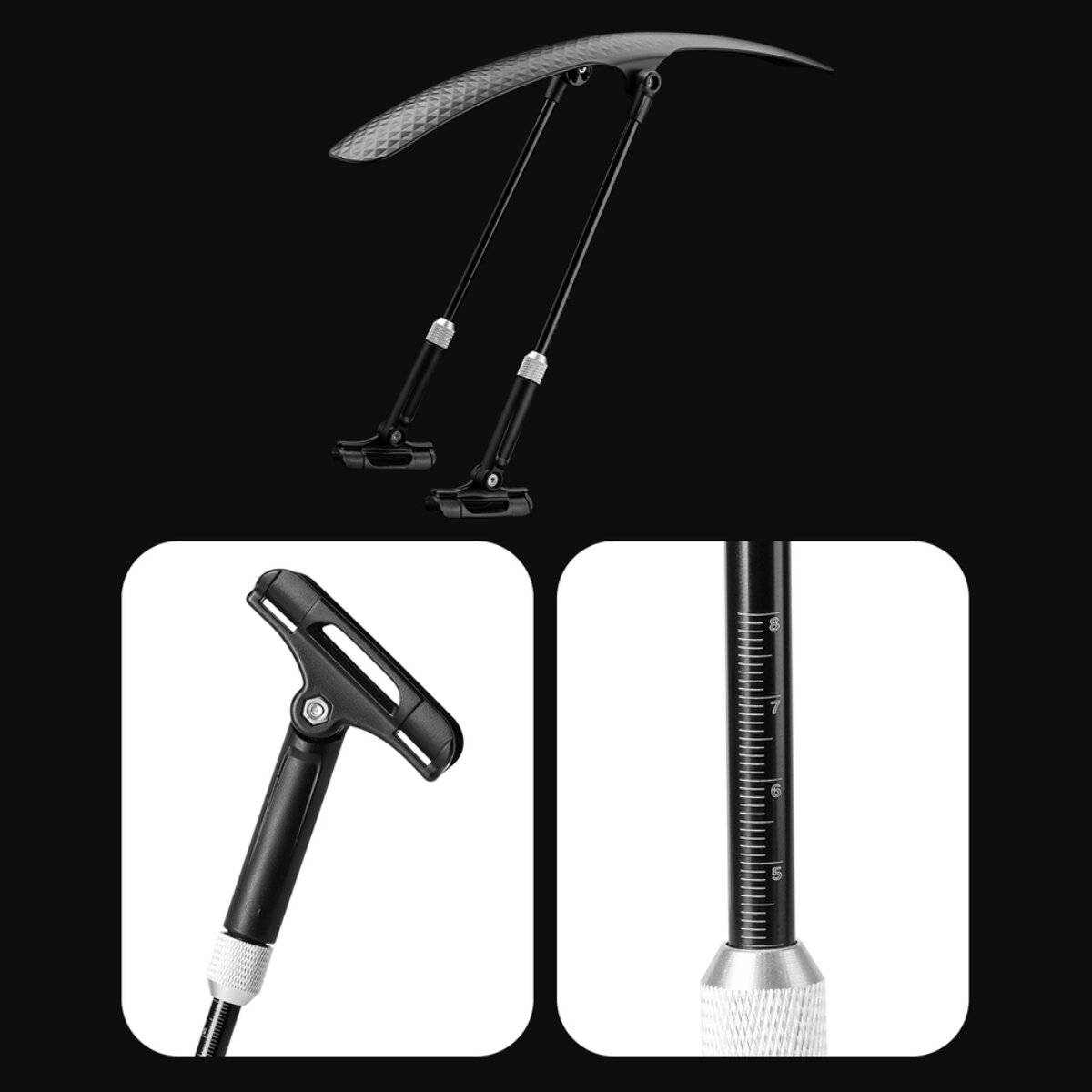 Wozinsky WBR-01 universelles Fahrradschutzblech verstellbar 2832 cm Schwarz