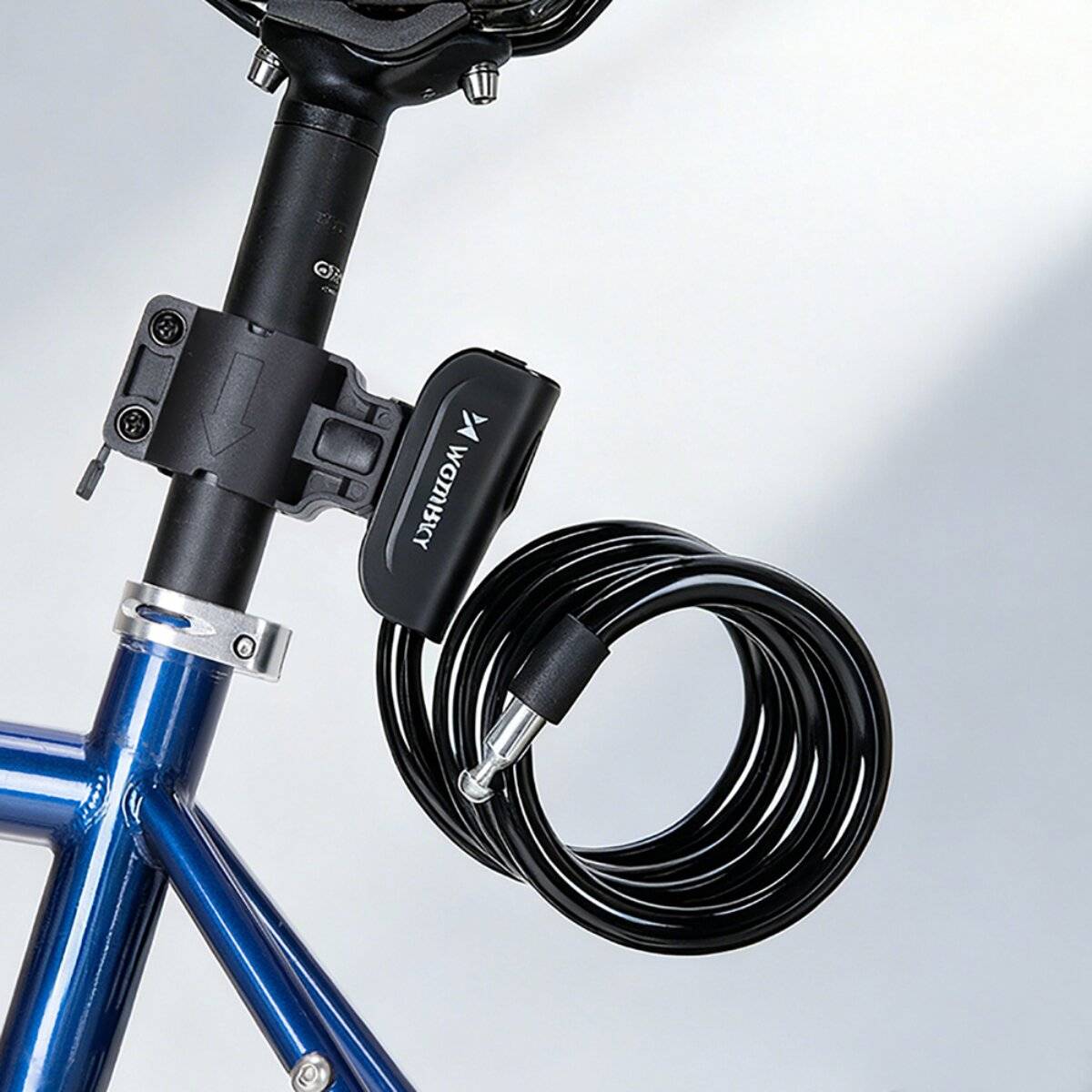 Wozinsky WPB-01R Kabelschloss mit Stahlseil Schlüssel Schloss 2 Schlüssel Schwarz