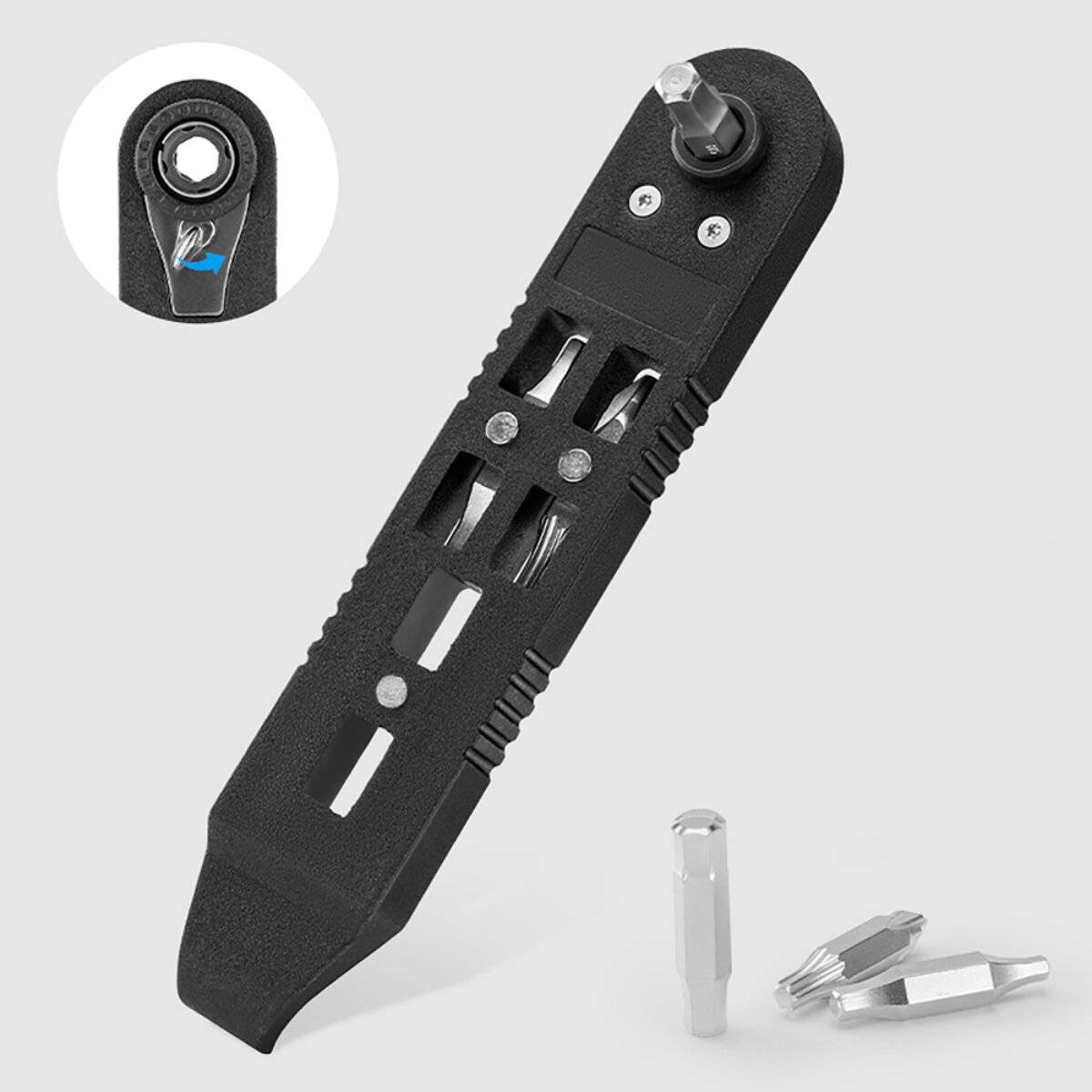 Wozinsky WZK-L2 14-in-1 Fahrrad Multitool mit Reifenheber, Schwarz
