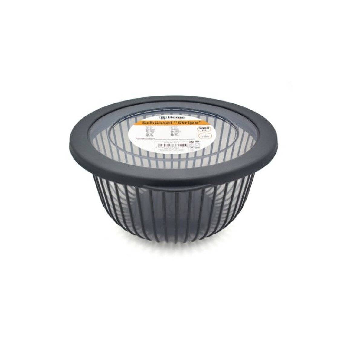 Aufbewahrungsschüssel mit luftdichtem Deckel in Stripe-Design - Anthrazit 1000 ml