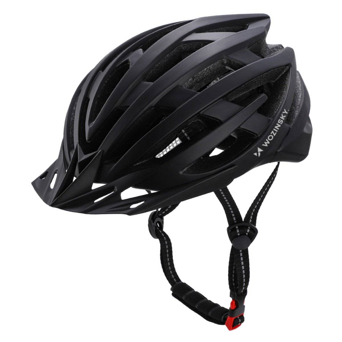 Wozinsky MTB-Fahrradhelm mit USB-Rücklicht Größe L 5762 cm Schwarz