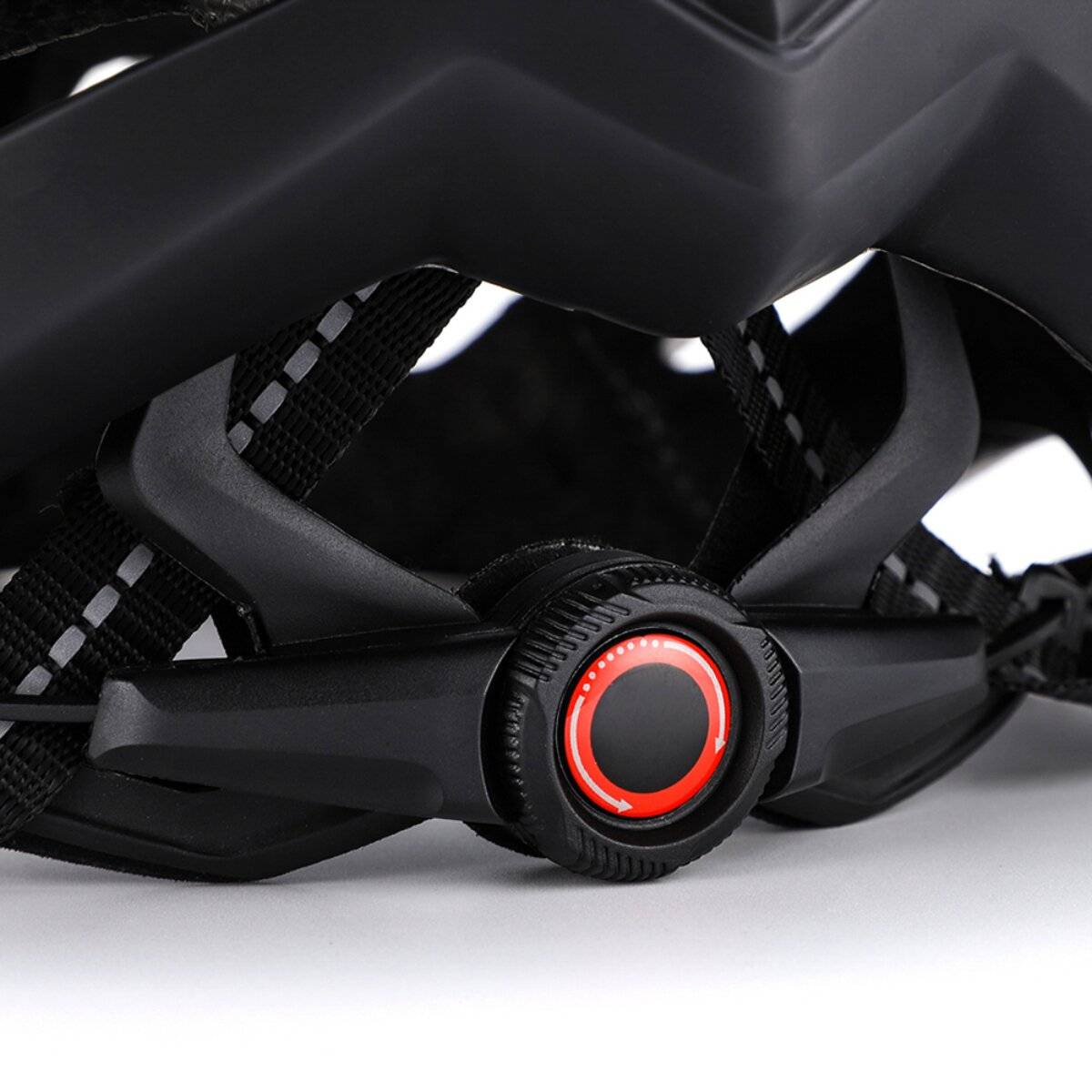 MTB Fahrradhelm mit Visier und USB LED Rücklicht verstellbar Größe M Schwarz Weiß
