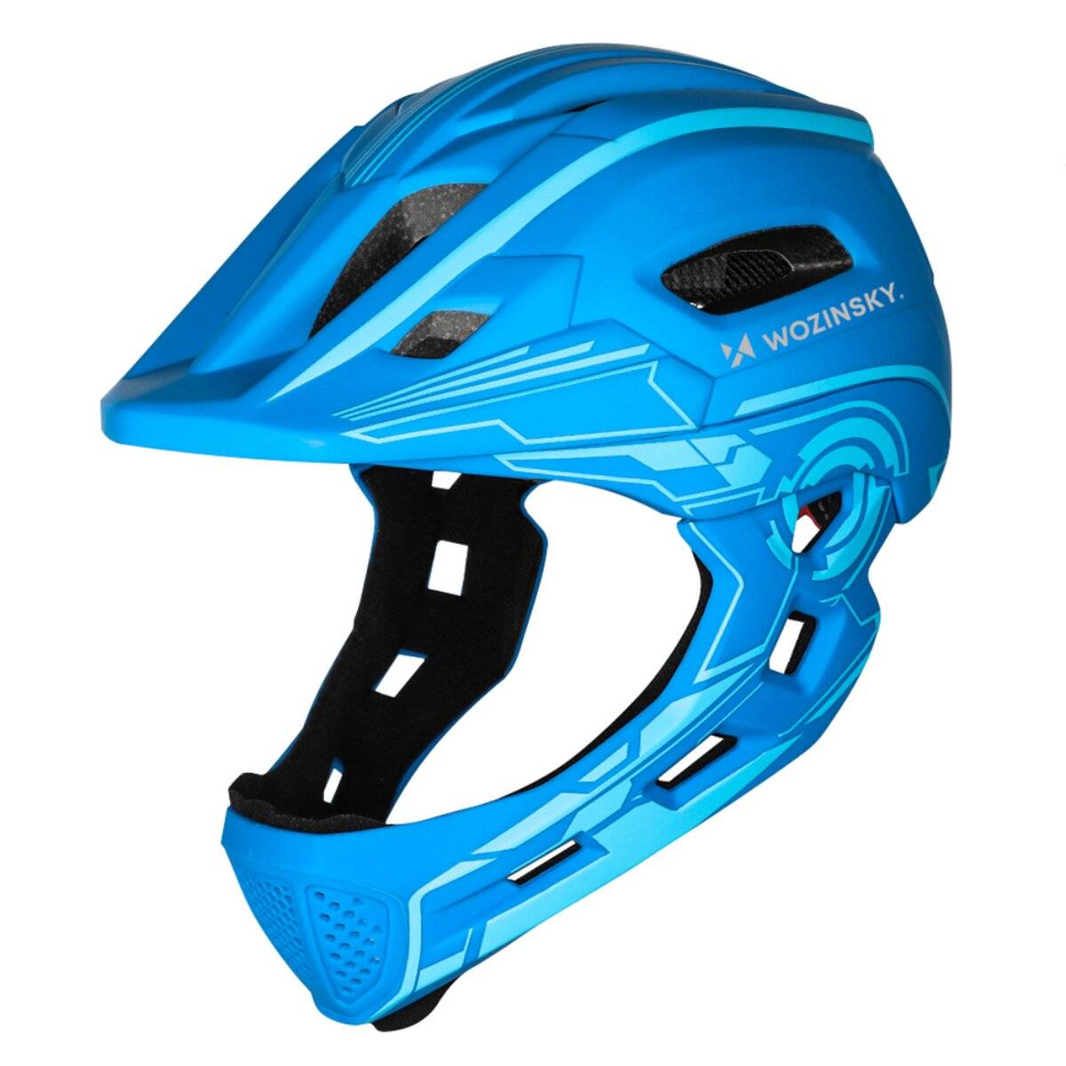 Wozinsky Kinder-Integralhelm mit USB-Rücklicht Größe S 5256 cm Blau