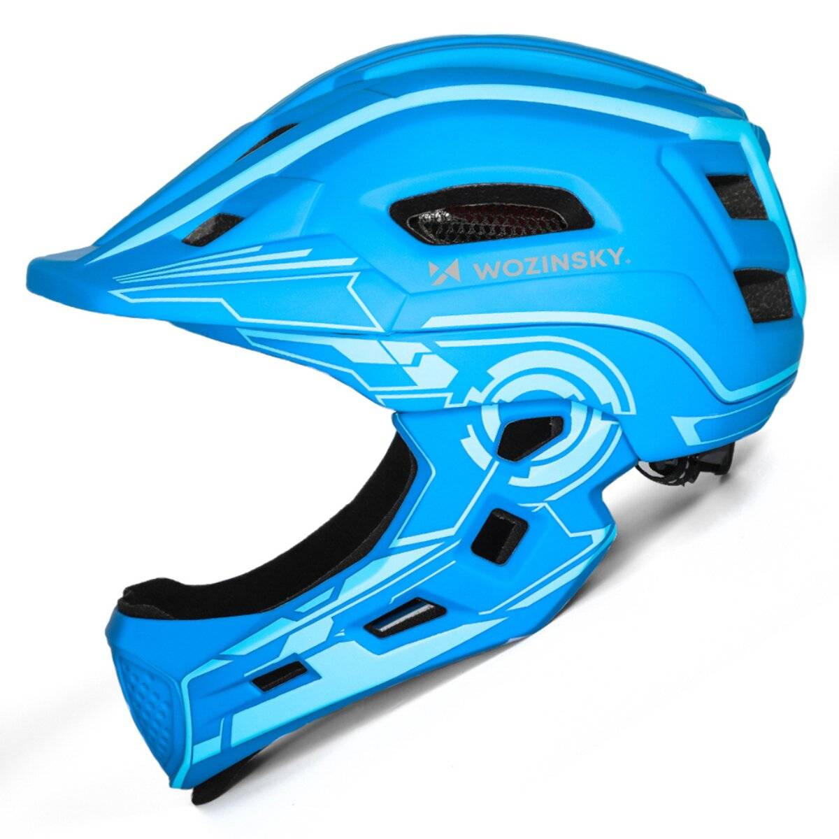 Wozinsky Kinder-Integralhelm mit USB-Rücklicht Größe S 5256 cm Blau