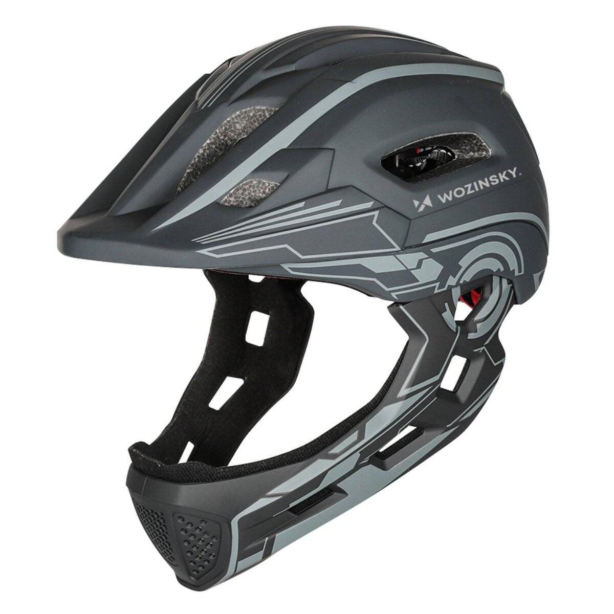 Wozinsky Kinder-Integralhelm mit USB-Rücklicht Größe S 5256 cm Grau
