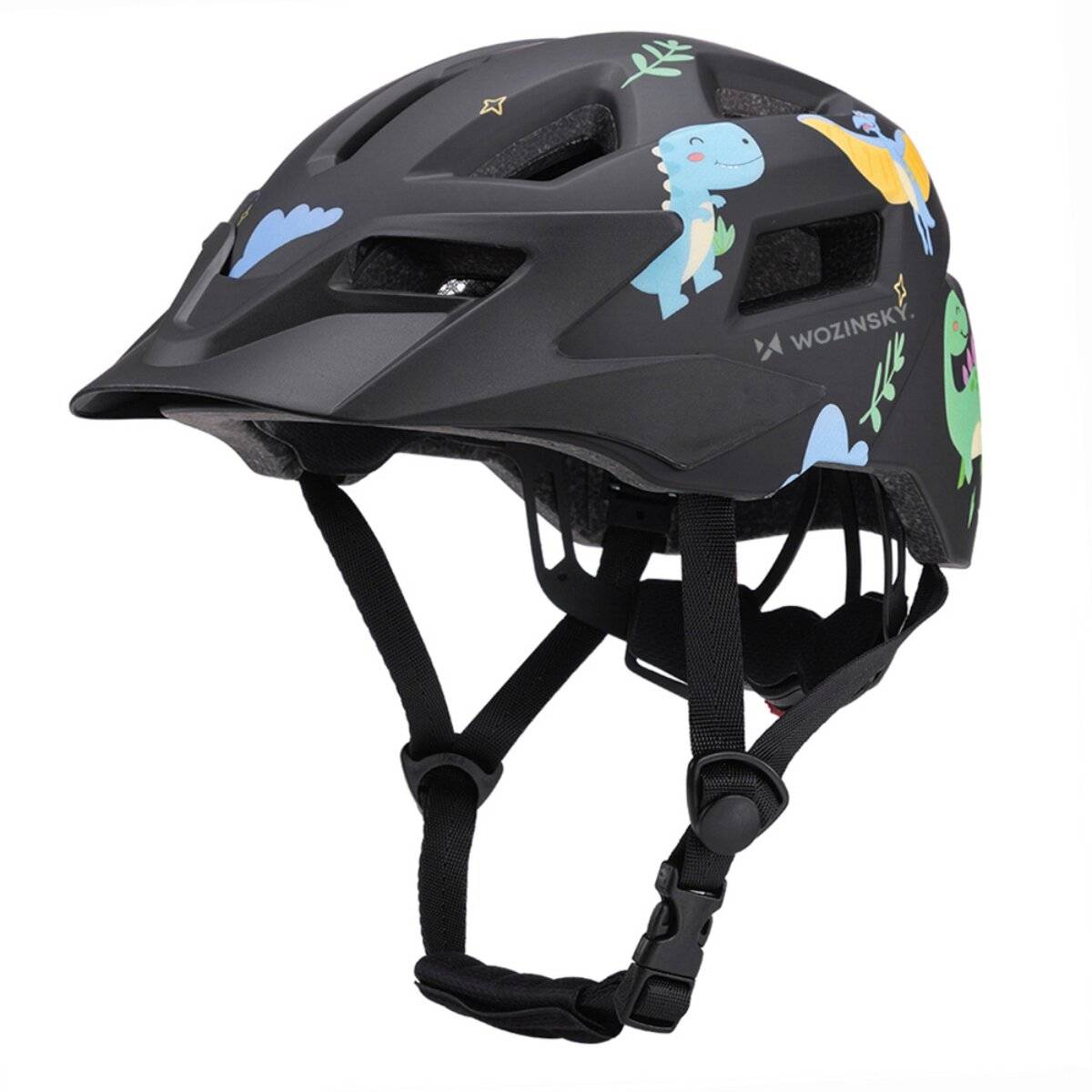 Wozinsky Kinder-Mountainbikehelm mit abnehmbarem Visier 360° System XS Schwarz