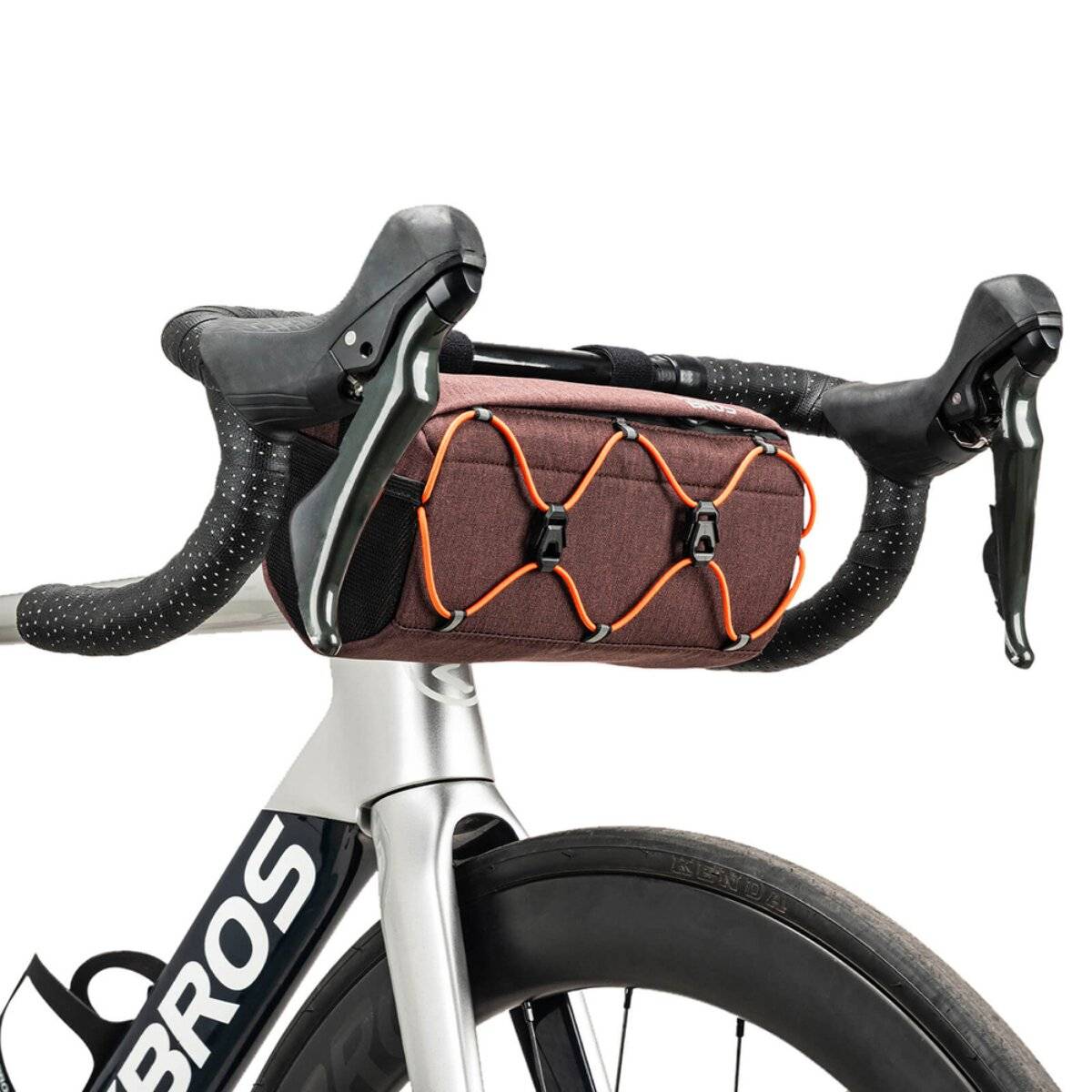 Rockbros Lenkertasche Fahrrad 2,2 l mit Schultergurt und Reflektoren Braun