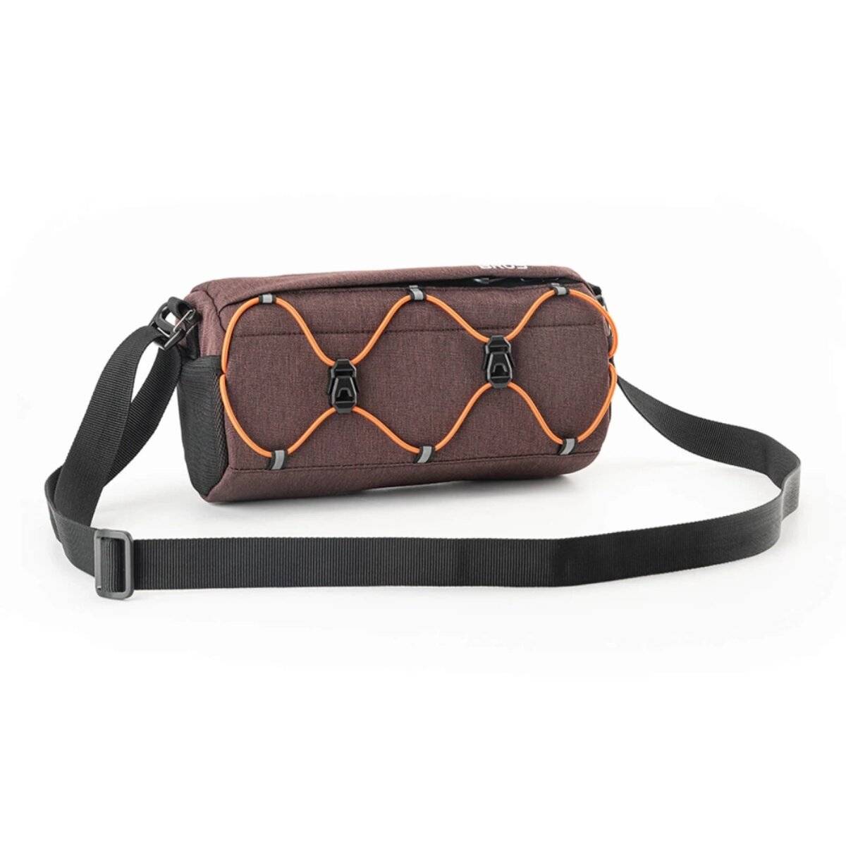 Rockbros Lenkertasche Fahrrad 2,2 l mit Schultergurt und Reflektoren Braun