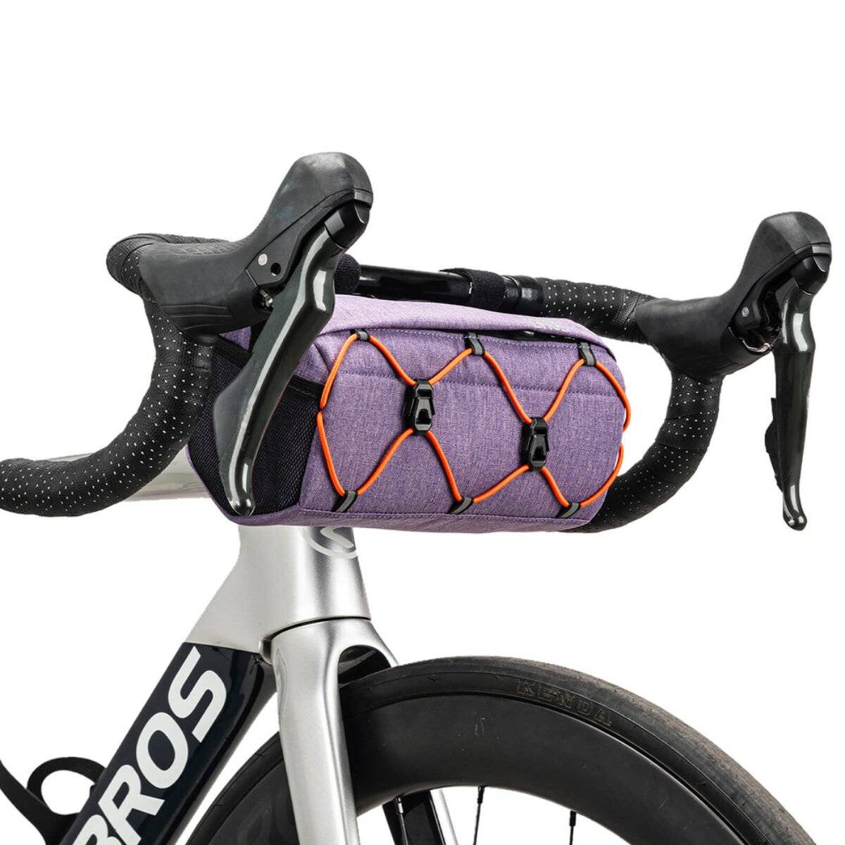 Rockbros Lenkertasche Fahrrad 2,2 l mit Schultergurt und Reflektoren Lila