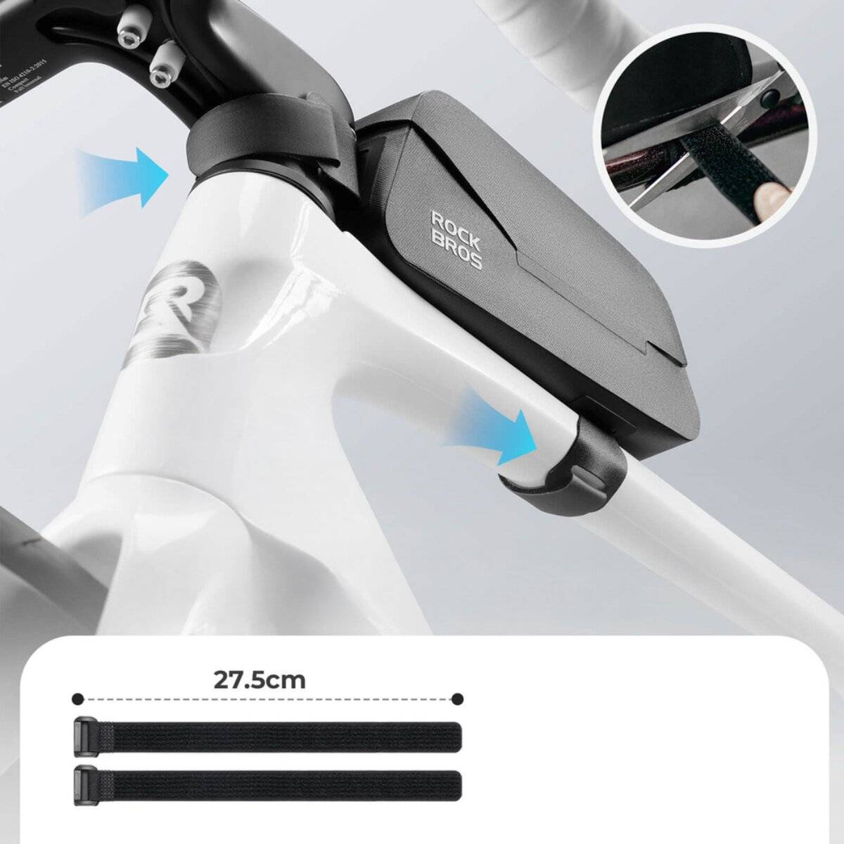 Rockbros wasserdichte Fahrradrahmentasche 0,9 l mit Magnetverschluss Schwarz