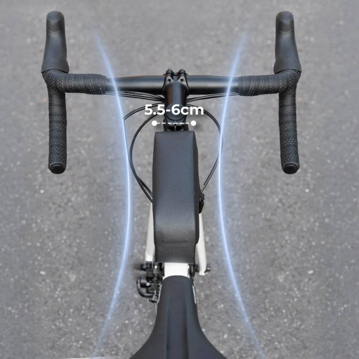 Rockbros wasserdichte Fahrradrahmentasche 0,9 l mit Magnetverschluss Schwarz