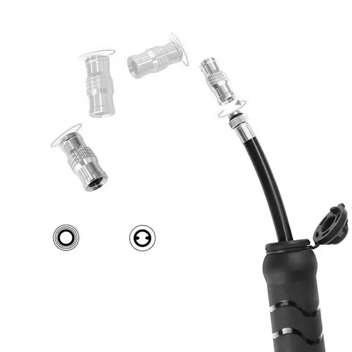 Rockbros Mini-Handpumpe Fahrrad 100 PSI mit Schlauch für Presta & Schrader