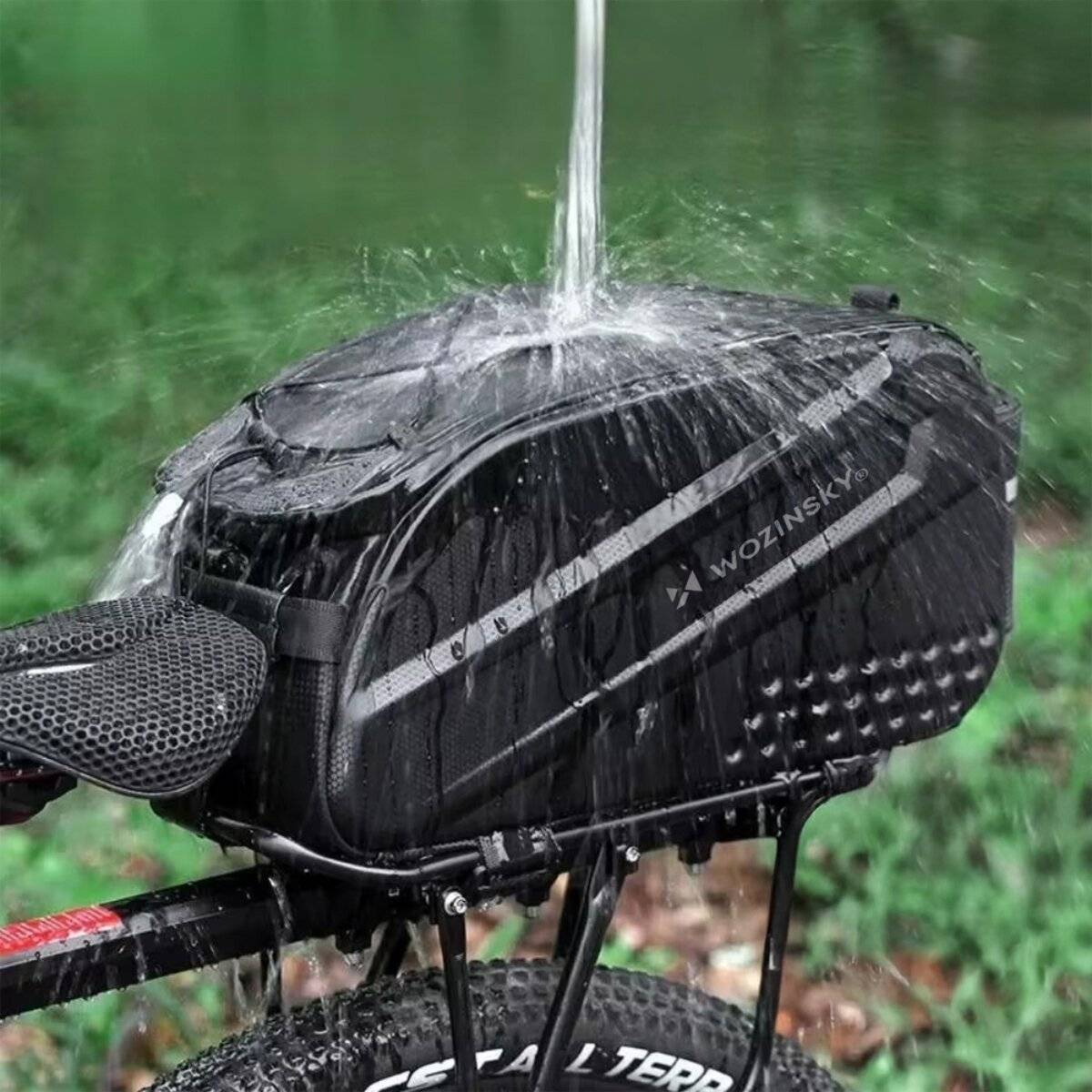 Wozinsky Fahrrad Gepäckträgertasche 14 l mit erweiterbaren Seitentaschen