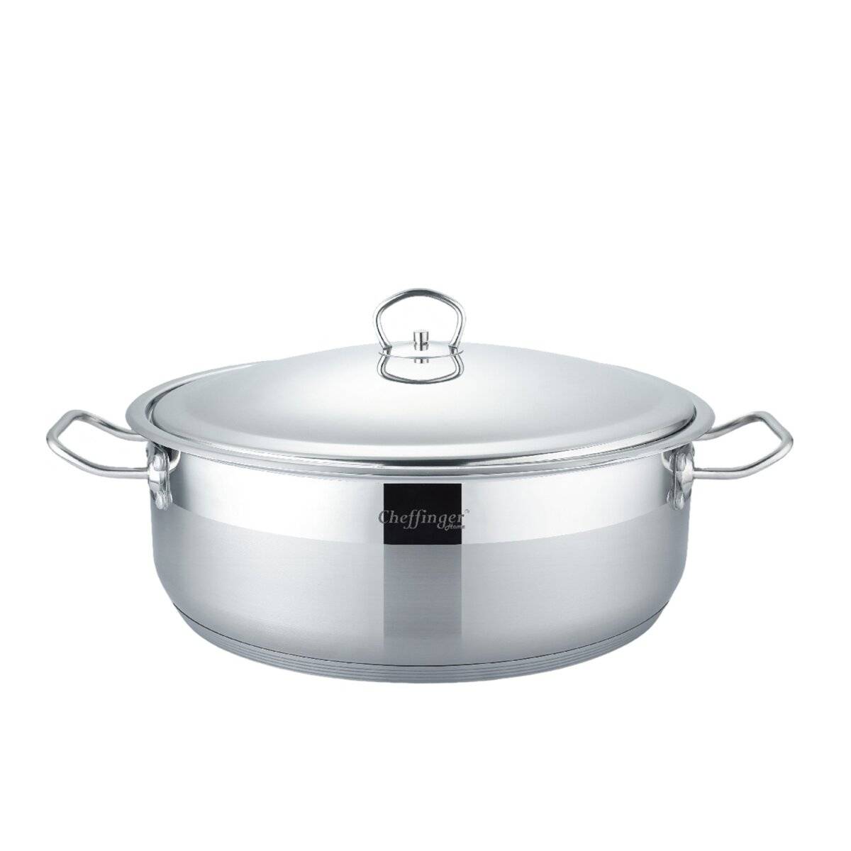 Edelstahl Kochtopf mi Antihaftbeschichtung - Induktionsgeeignet in Silber ø36 cm