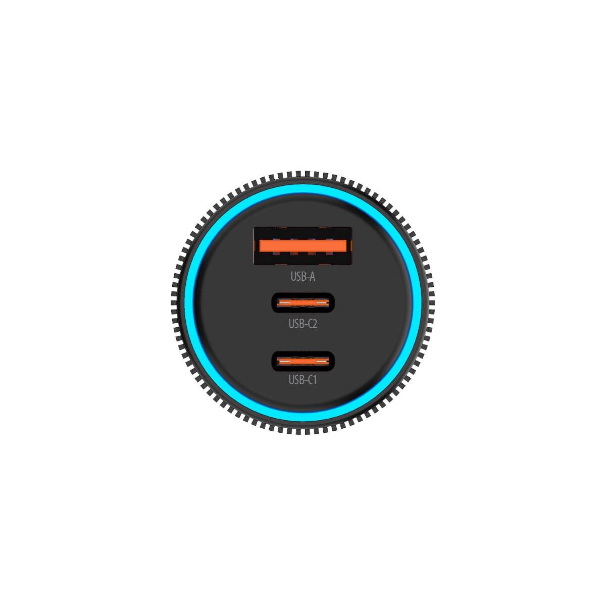 Forever CC-07 Autoladegerät 66 W 2x USB C 1x USB A PD QC schwarz