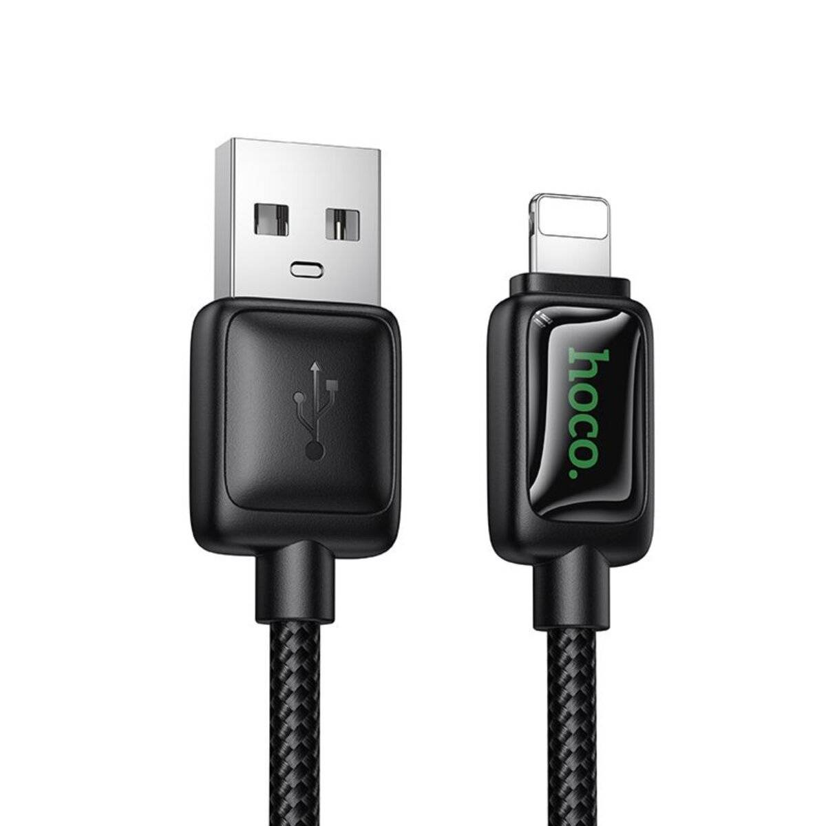 Hoco USB A auf Kompatibel mit iPhone Kabel 1,2 m 2,4 A LCD schwarz