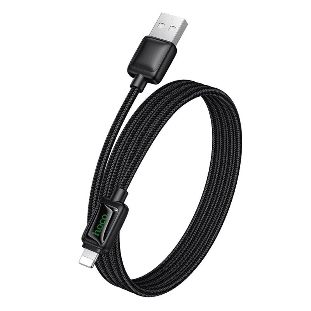 Hoco USB A auf Kompatibel mit iPhone Kabel 1,2 m 2,4 A LCD schwarz