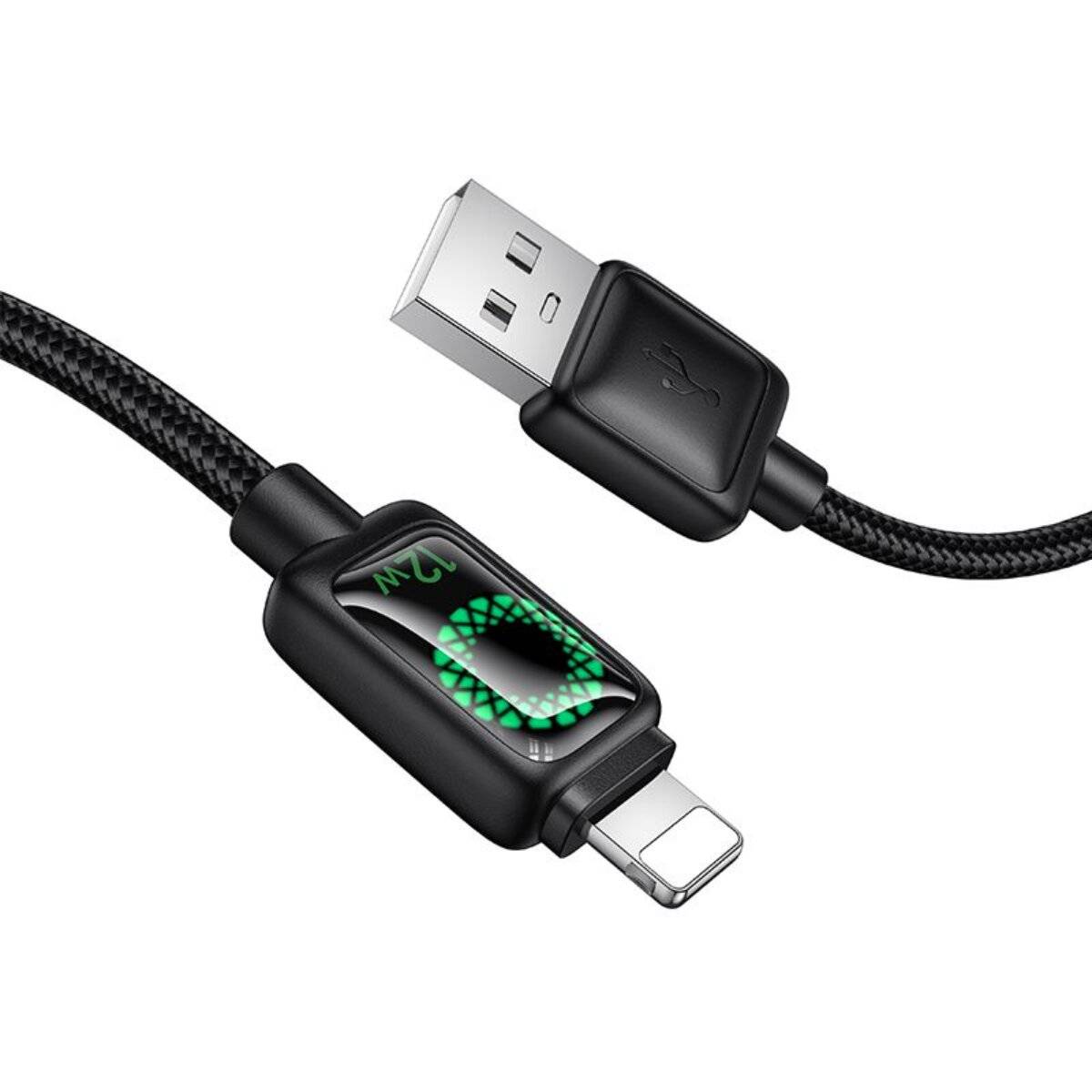 Hoco USB A auf Kompatibel mit iPhone Kabel 1,2 m 2,4 A LCD schwarz