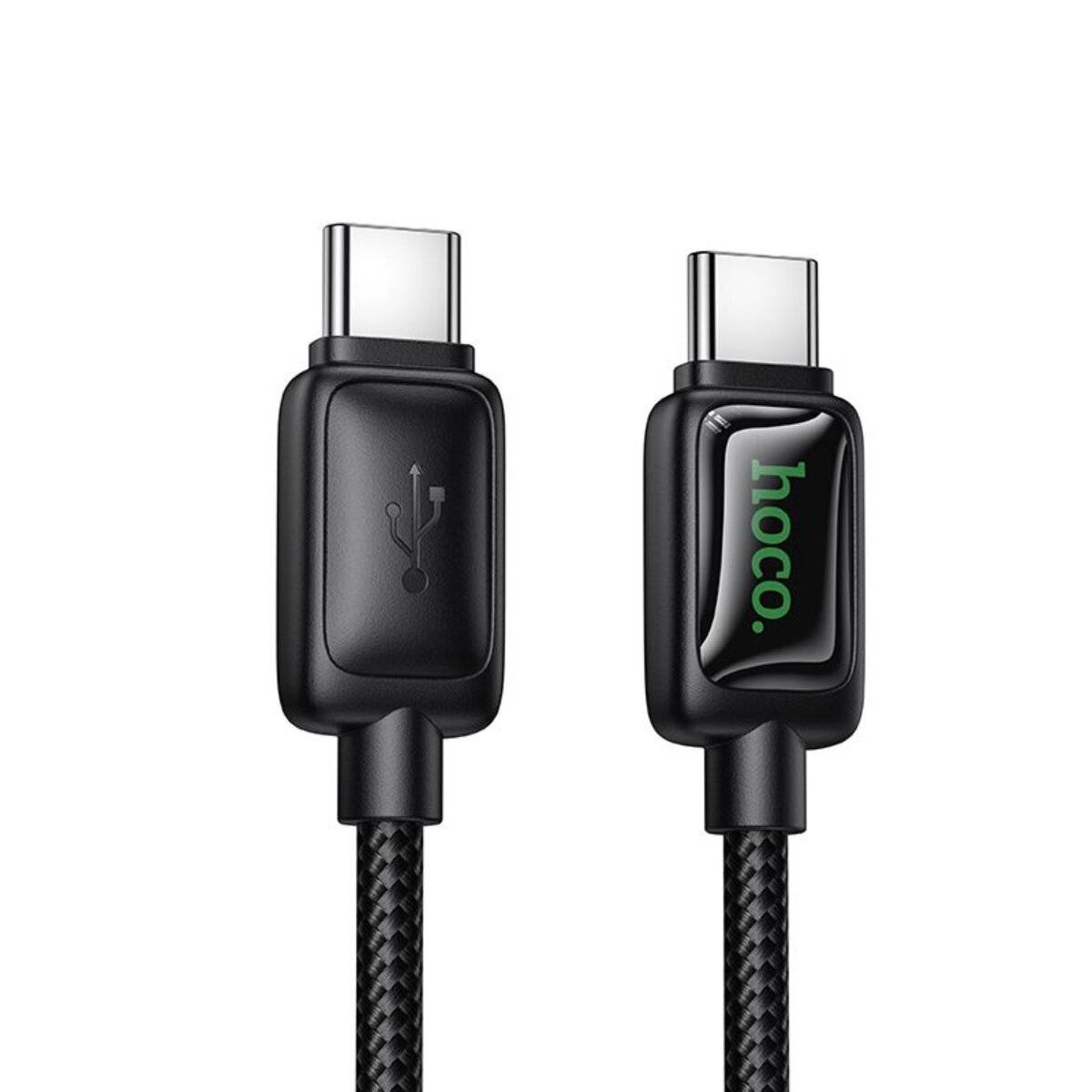 Hoco USB C auf USB C Kabel 1,2 m 60 W 3 A PD QC3 LCD schwarz