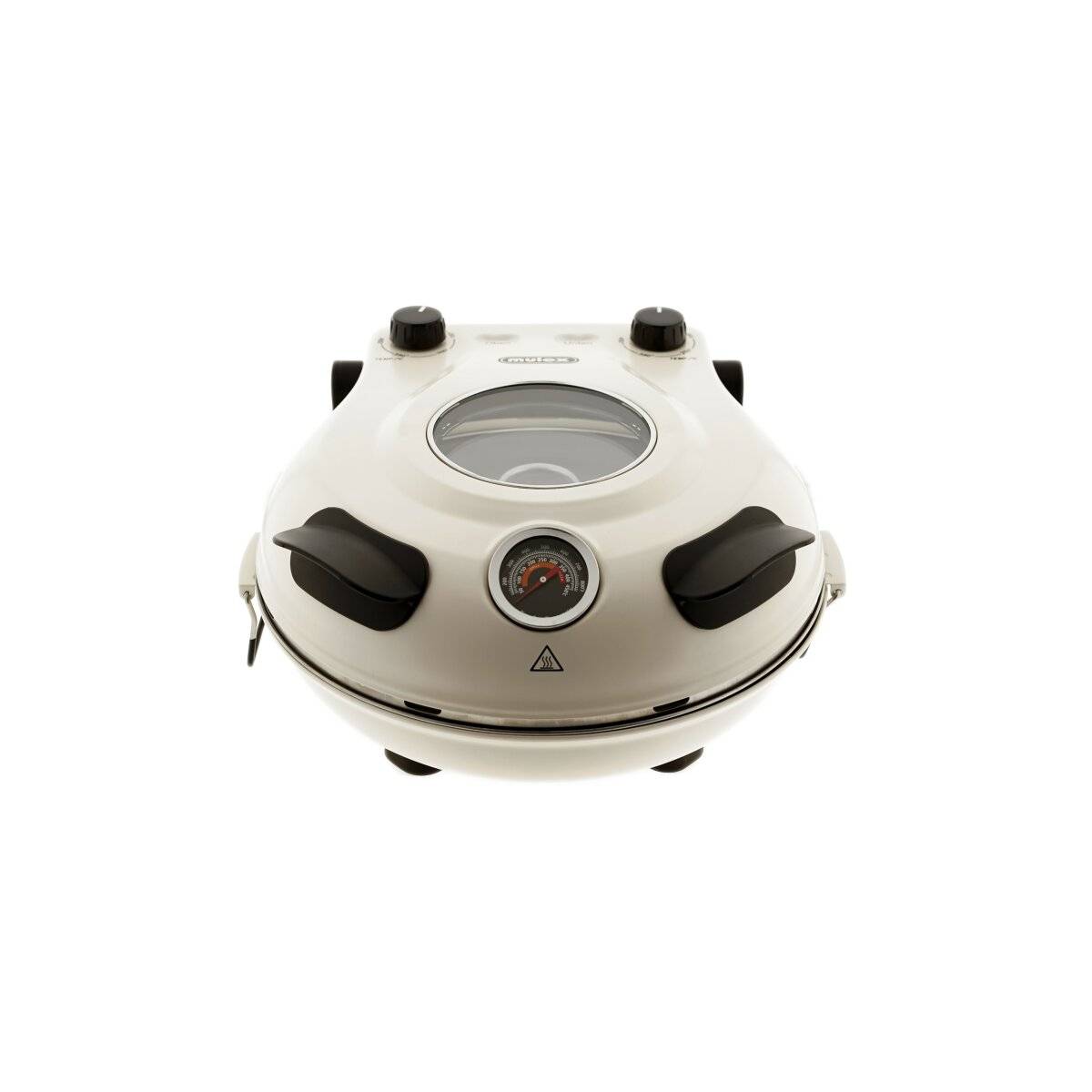 Mulex Steinbackofen mit 5 Temperaturstufen, 1200 W - Pizzastein ø30 cm, Creme