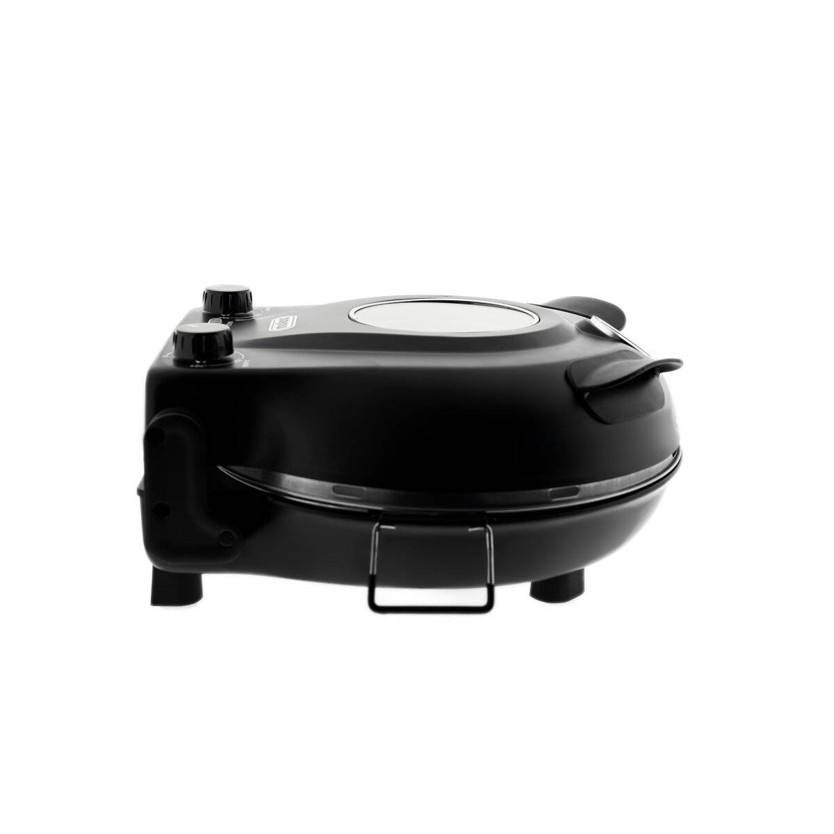 Mulex Steinbackofen mit 5 Temperaturstufen, 1200 W - Pizzastein ø30 cm, Schwarz