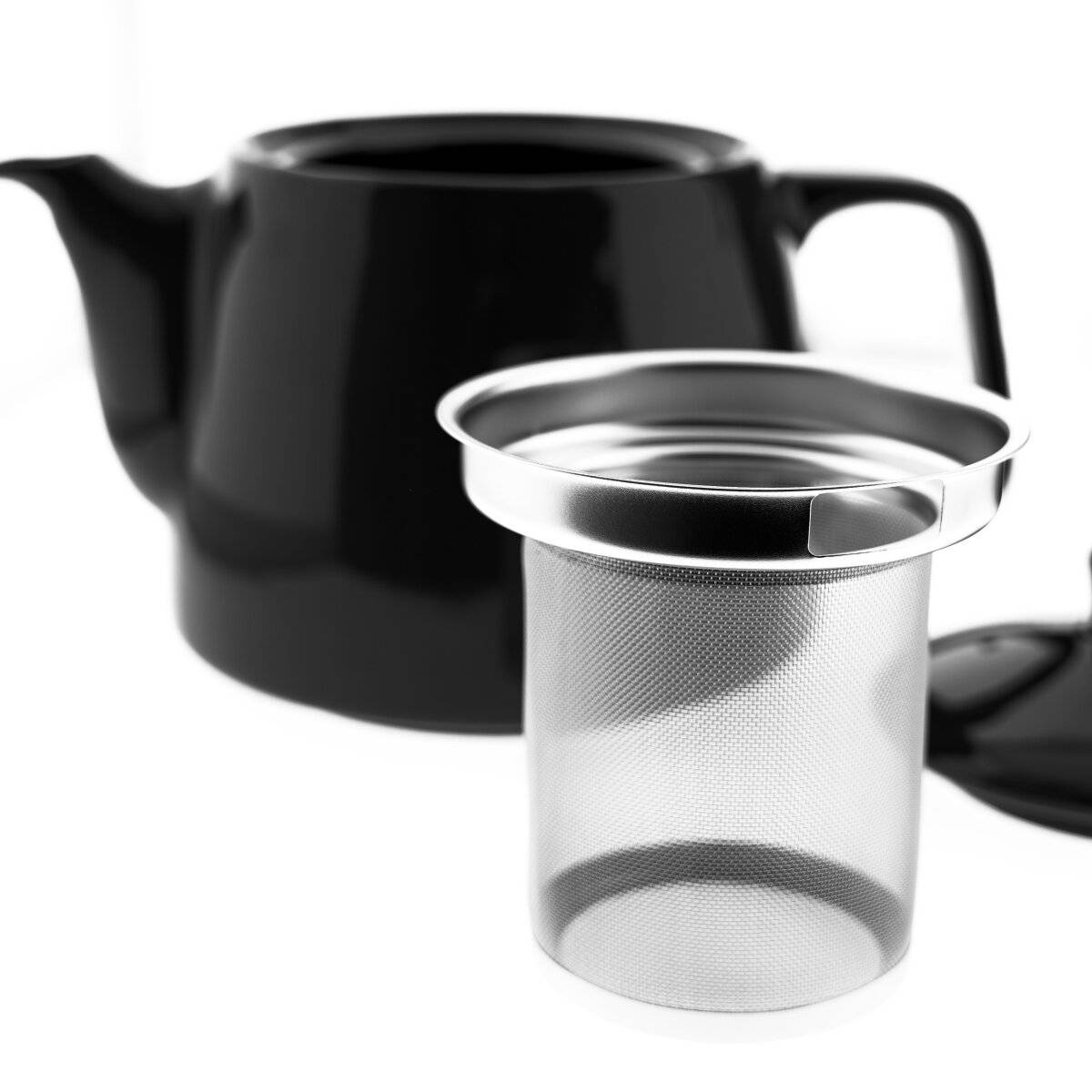 Mulex Teekocher 1800 W - 4 L Wasserbehälter & 1,5 L Porzellan-Teekanne, Schwarz