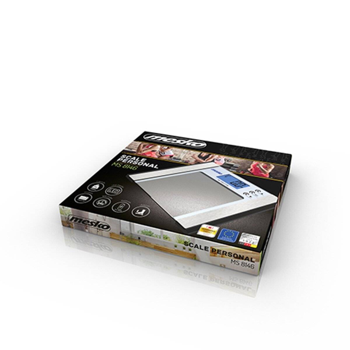Mesko MS 8146 Elektrische Personenwaage mit Körperanalyse & LCD Display, bis 180 kg