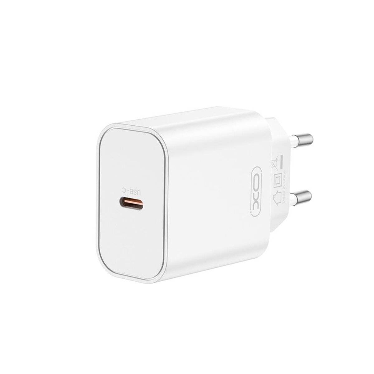 XO CE32 USB-C PD 20W Wandladegerät kompakt Reiseadapter Weiß
