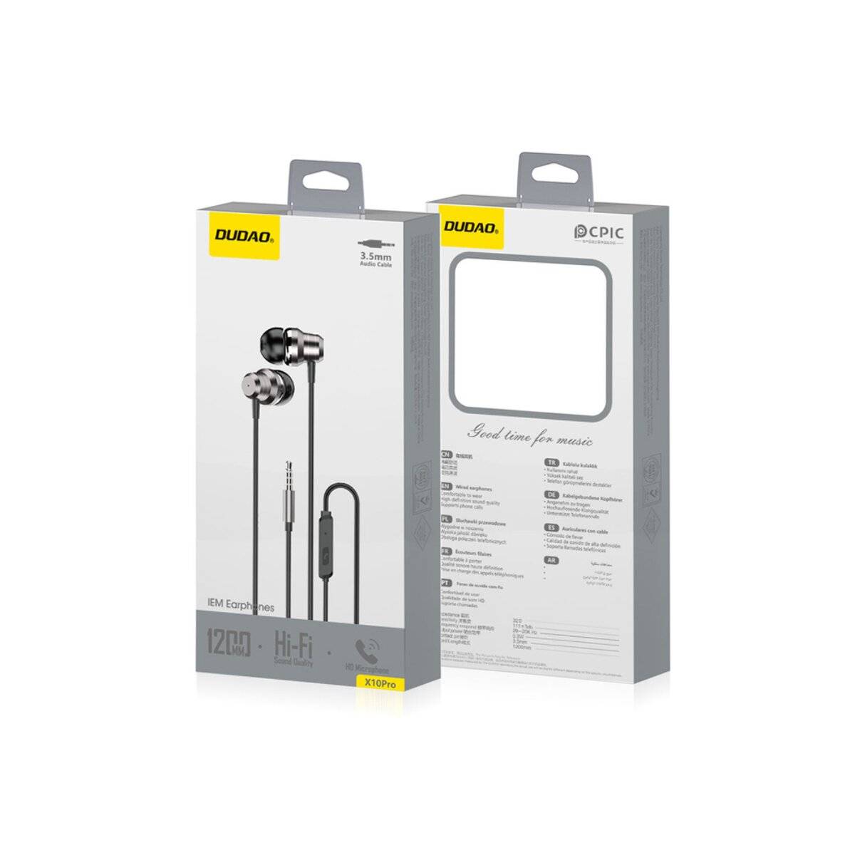 Dudao X10 Pro In-Ear Kopfhörer kabelgebunden 3,5 mm Mikrofon Schwarz