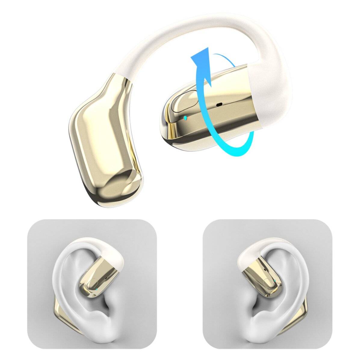 Dudao U4Pro Bluetooth Headset OWS Bluetooth 5.3 IPX5 50 mAh Beige und Gold