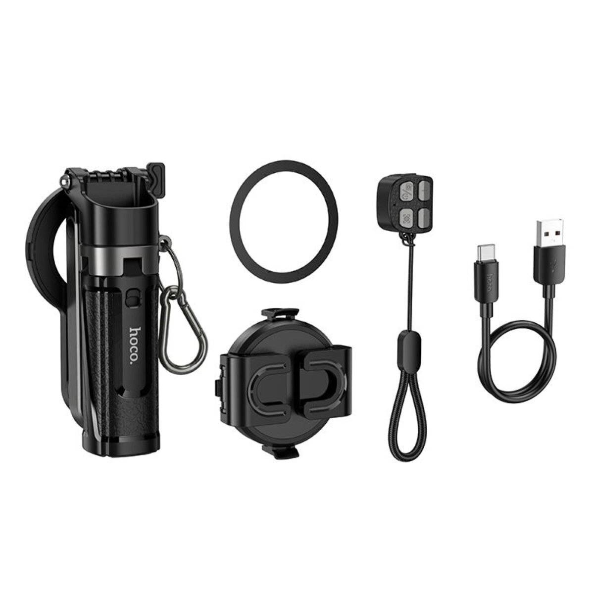 Hoco K27 PRO Handy Stativ Live Stand magnetisch universal mit Bluetooth Remote Schwarz
