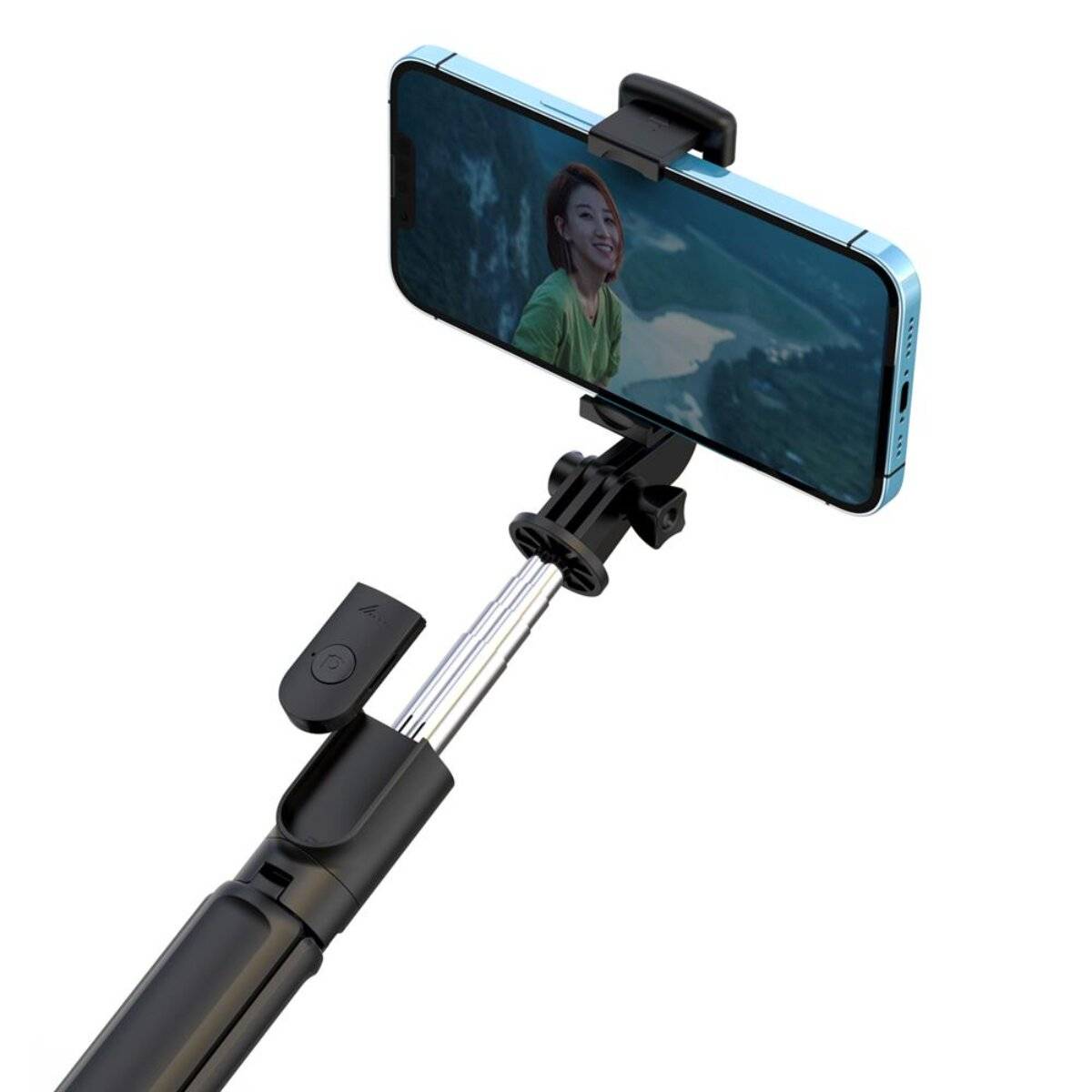 XO SS09 Selfie Stick Bluetooth Stativ mit Fernbedienung ausziehbar 64 cm Schwarz