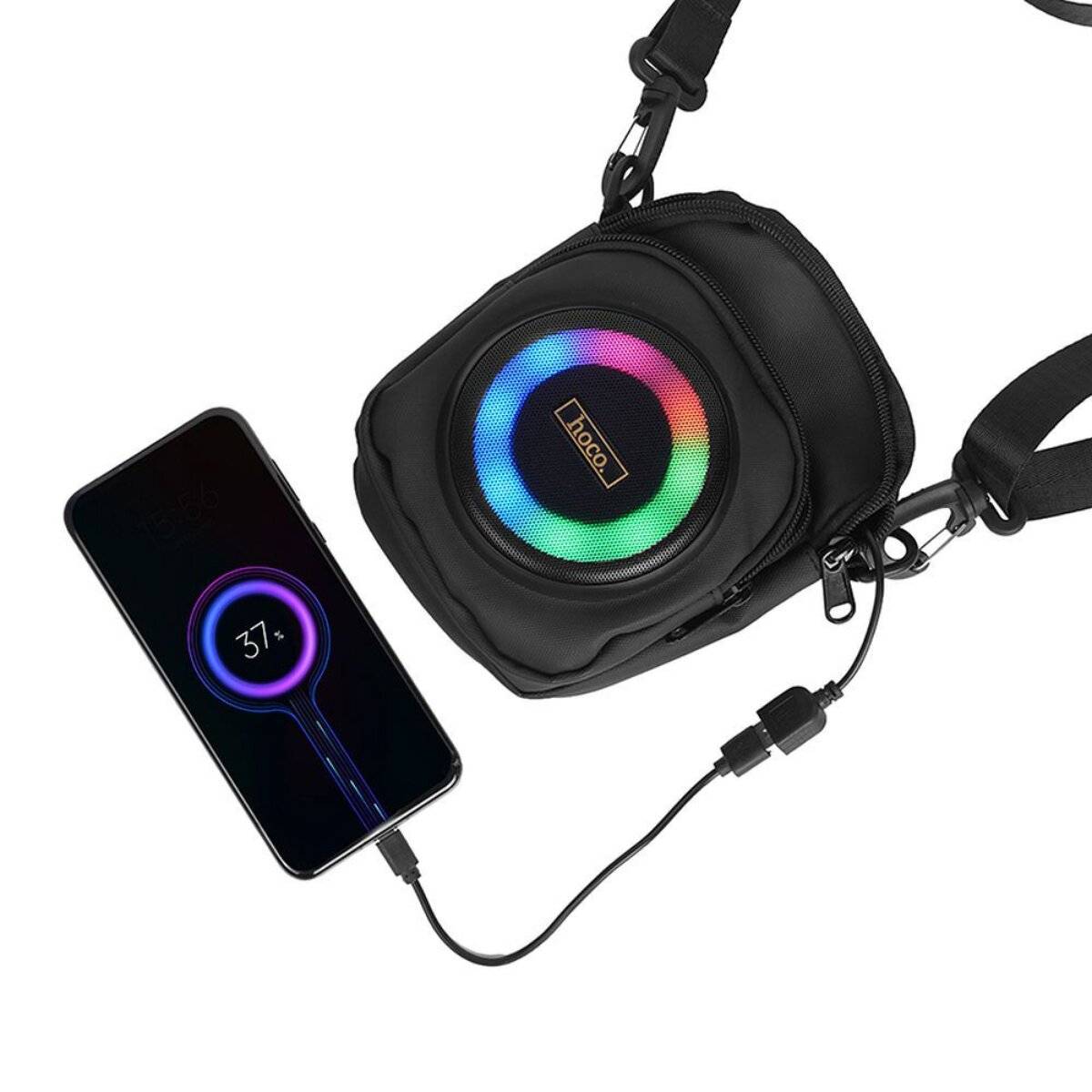 Hoco HC41 Bluetooth Lautsprecher 8W mit Schultertasche 1,5 L Schwarz
