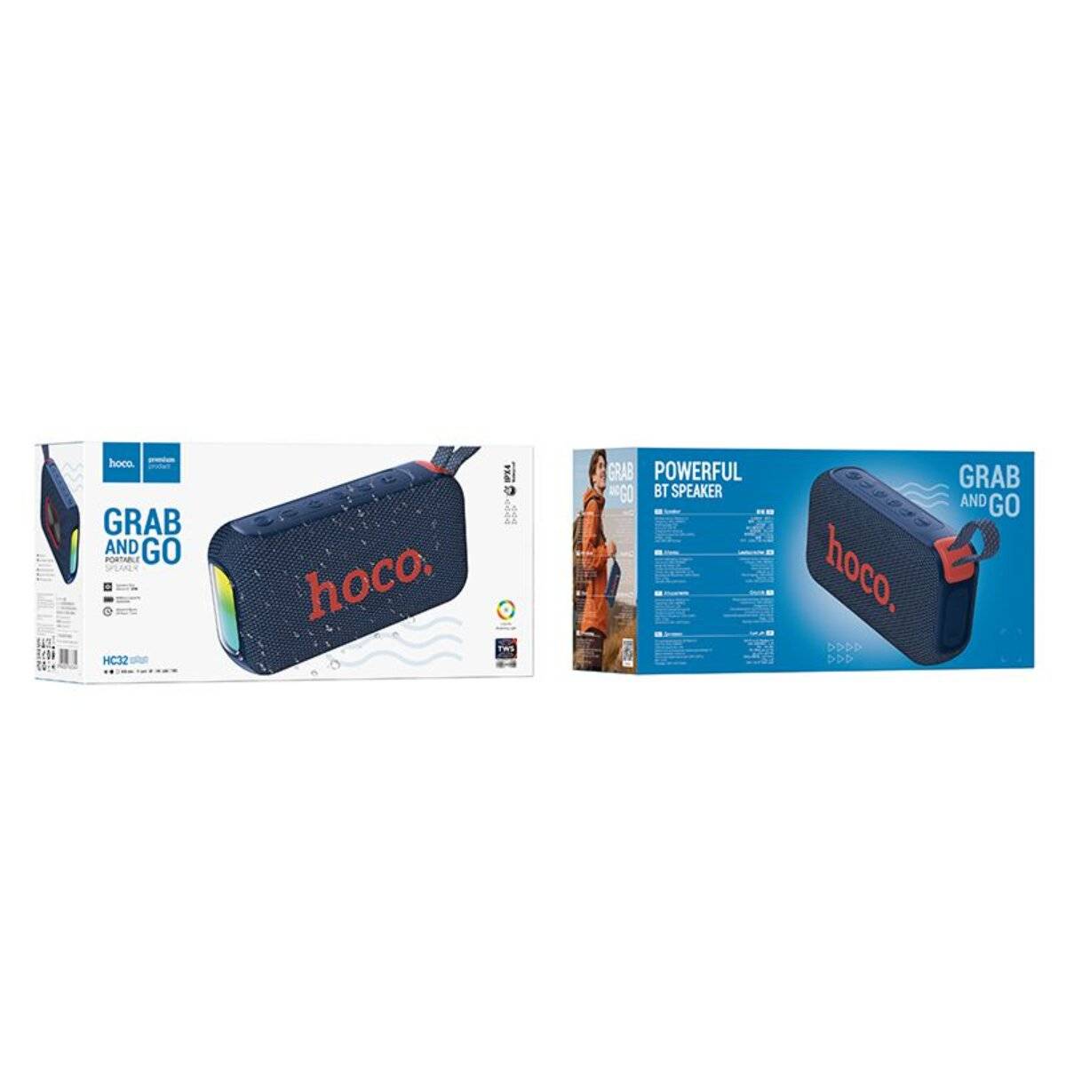 Hoco HC32 Bluetooth Lautsprecher 2 x 10 W Stereo mit FM und TF Karten Support Navy Blau