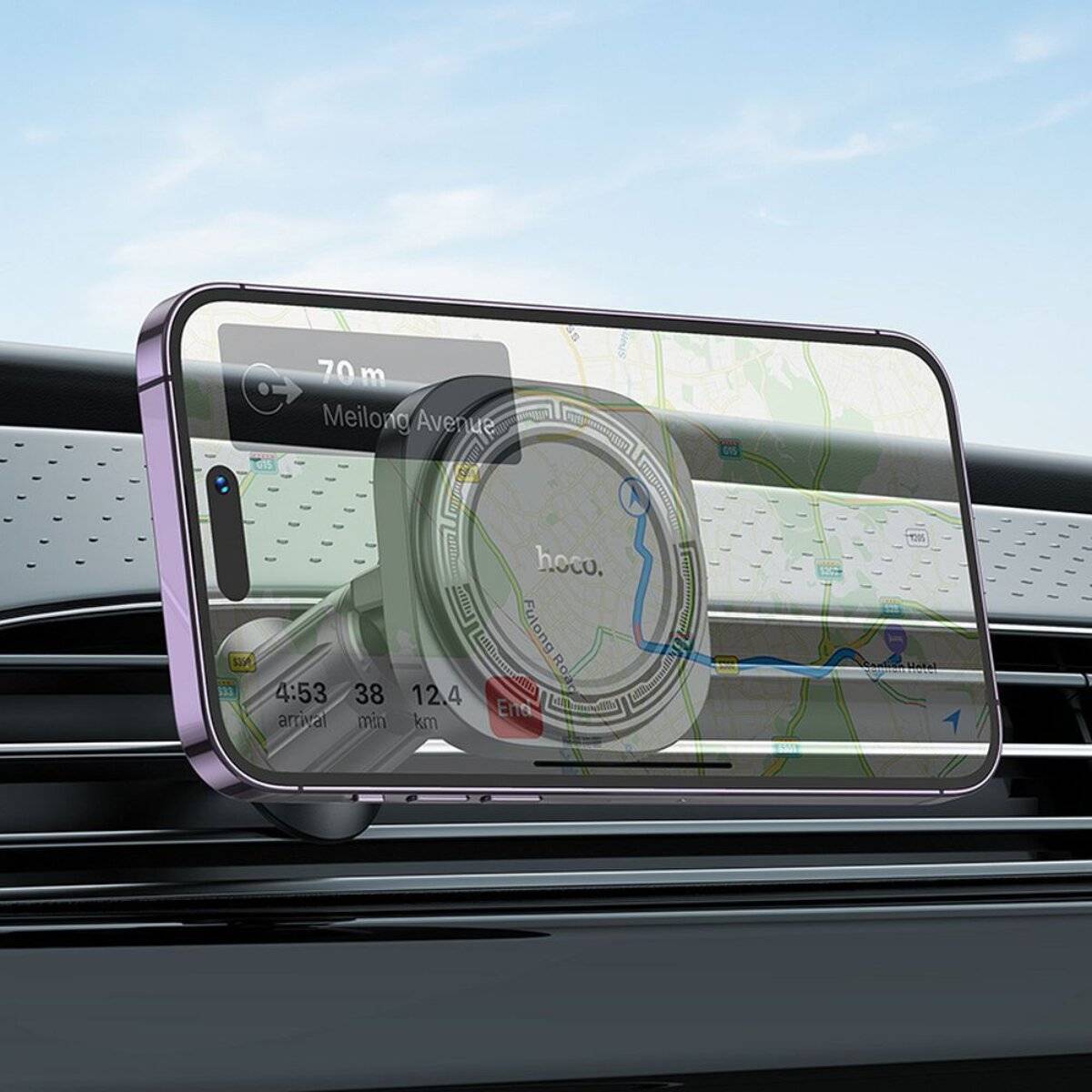 HOCO Auto-Kühlergrillhalter kompatibel mit MagSafe H28 schwarz