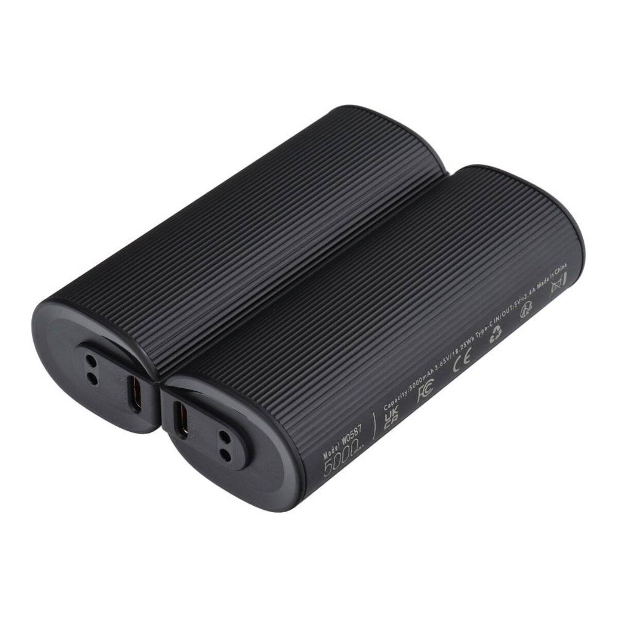 Powerbank Veger W0587 2x 5000 mAh mit Handwärmer und Magnetfunktion  Schwarz