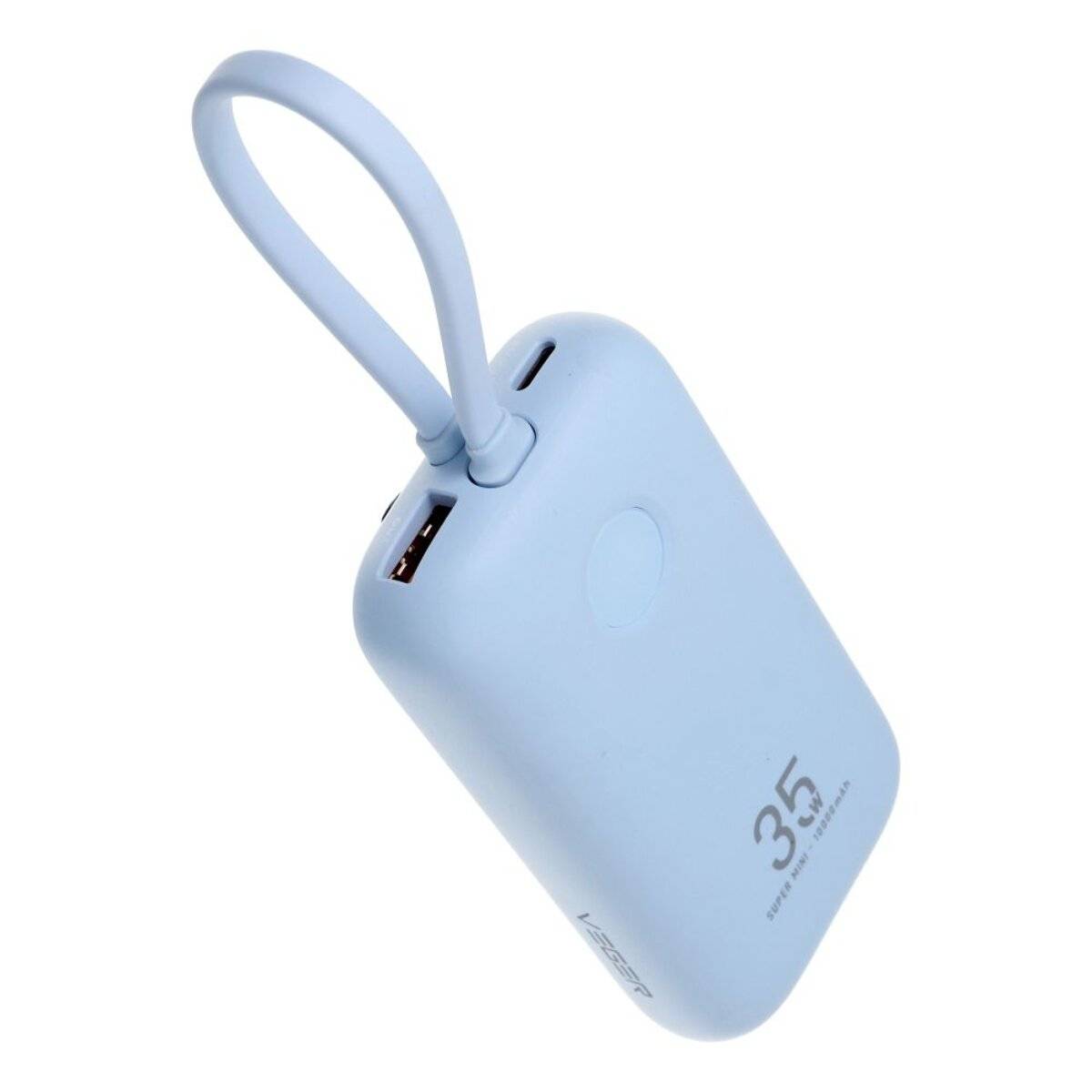 Powerbank Veger K1 35W PD QC3.0 10000 mAh mit integrierten Kabeln Blau