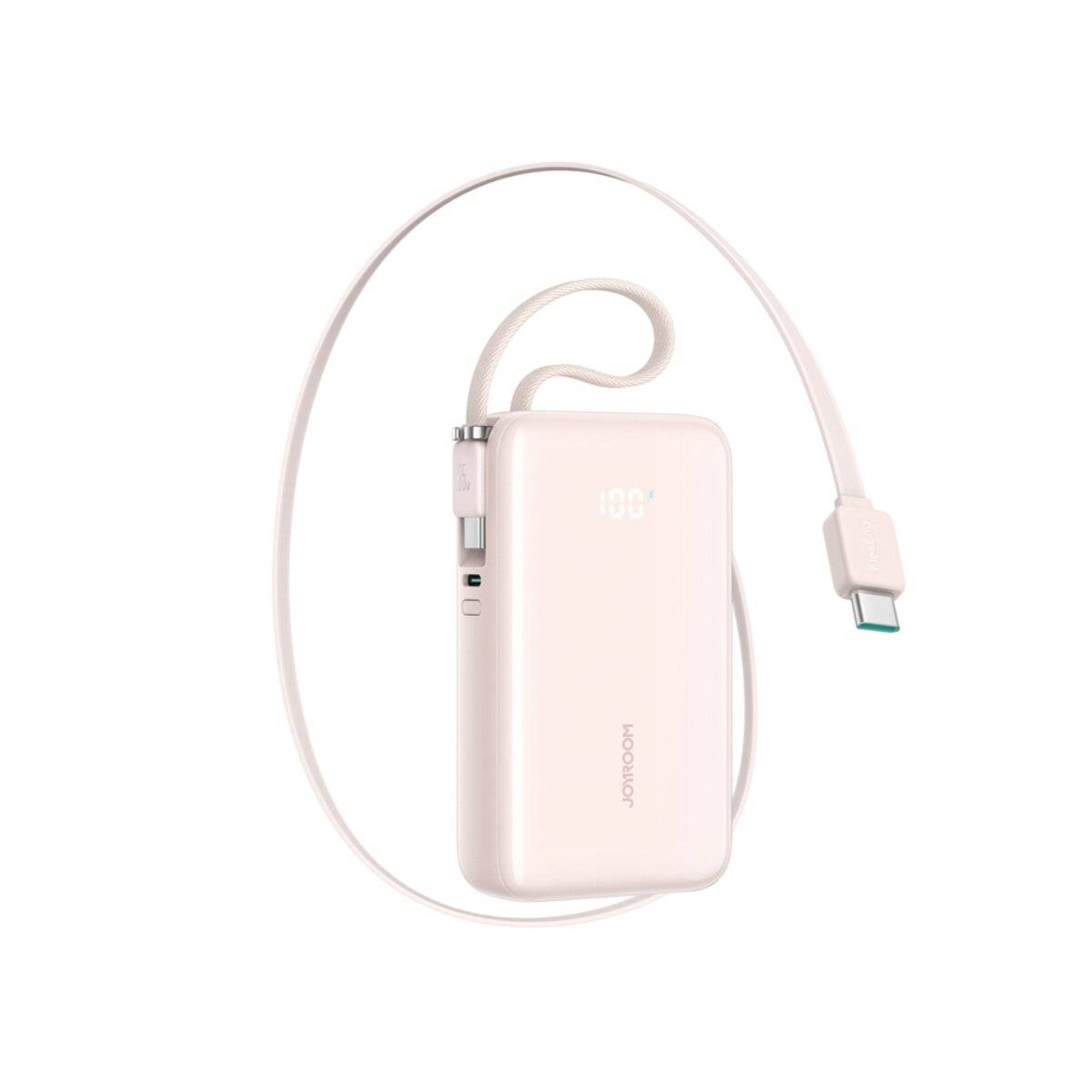 Joyroom JR-PR2L Powerbank 10000 mAh 35W mit zwei integrierten USB-C-Kabeln Pink