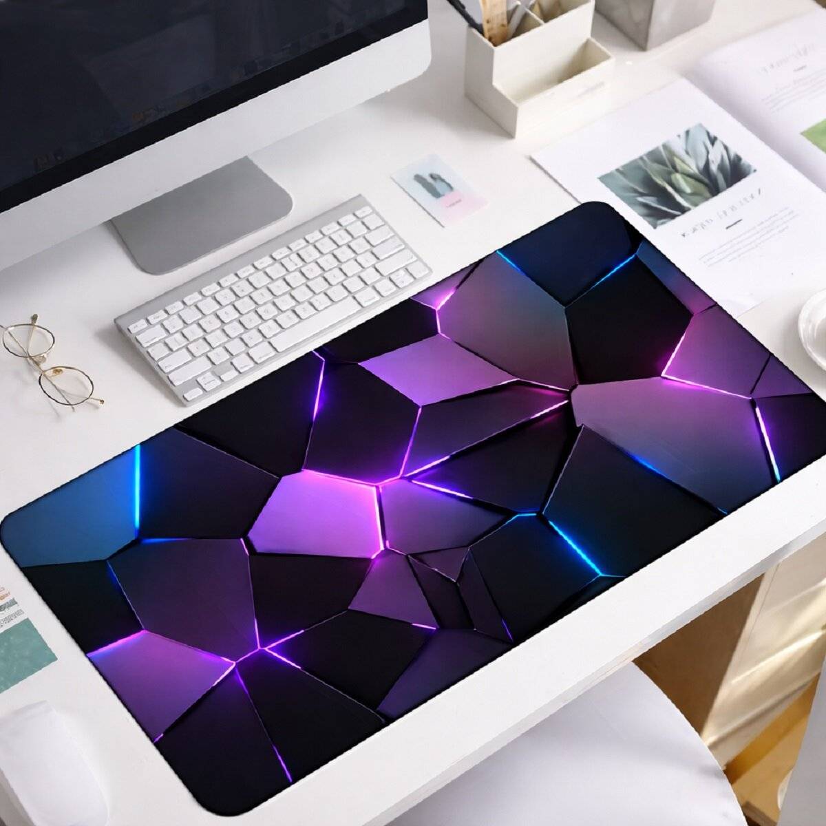 Schreibtischunterlage XXL Mauspad für Gaming und Büro 74 × 38 cm Schwarz