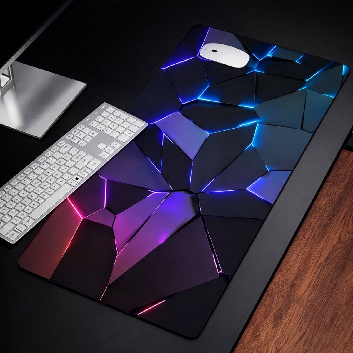 Schreibtischunterlage XXL Mauspad für Gaming und Büro 74 × 38 cm Schwarz